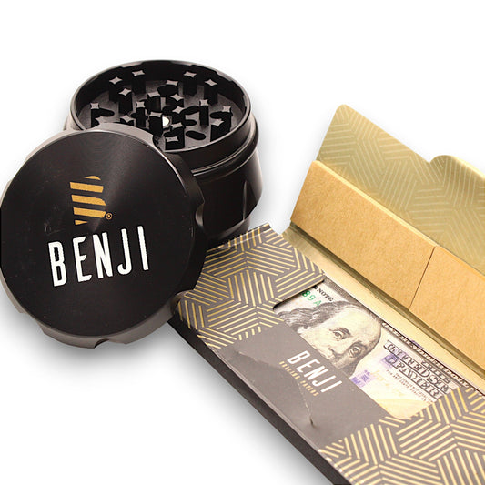 2 - 1/2" Benji Aluminum Grinder and Rolling Papers Combo