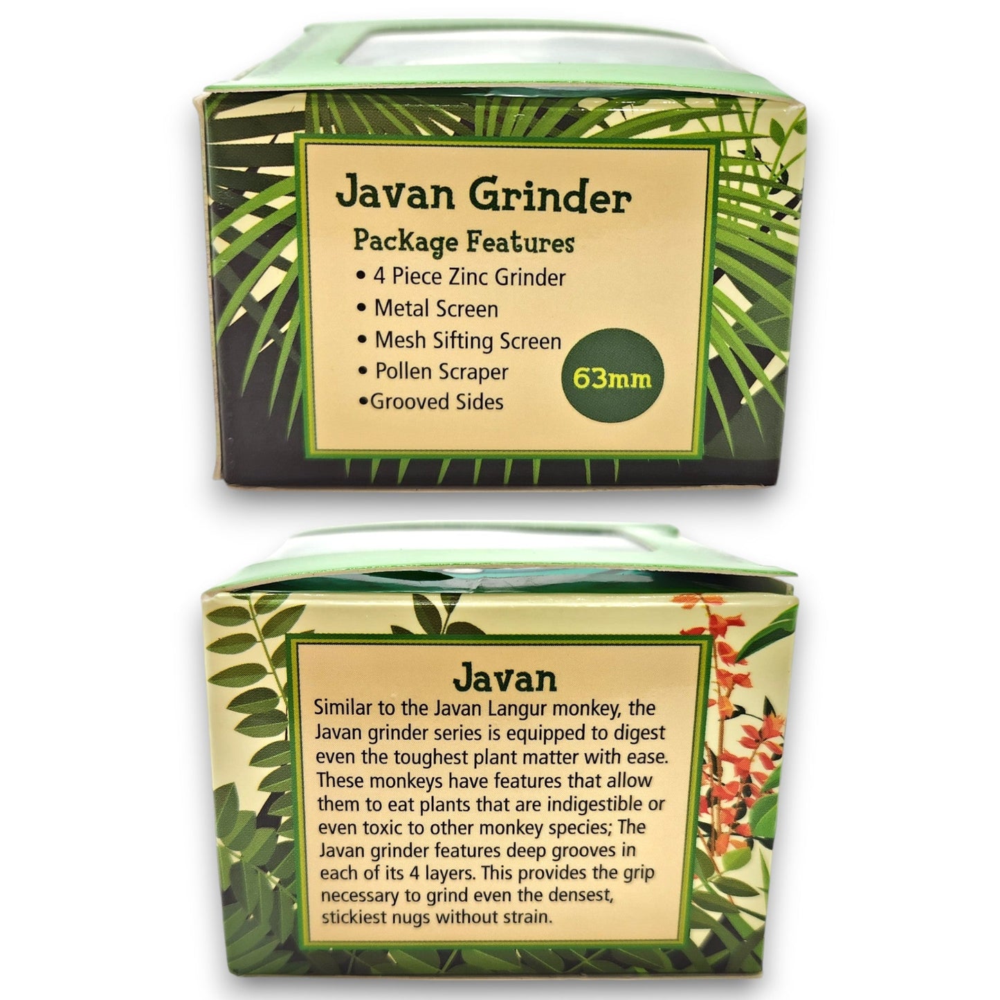 2 - 1/2" Green Monkey Javan Zinc 4 Piece Grinder