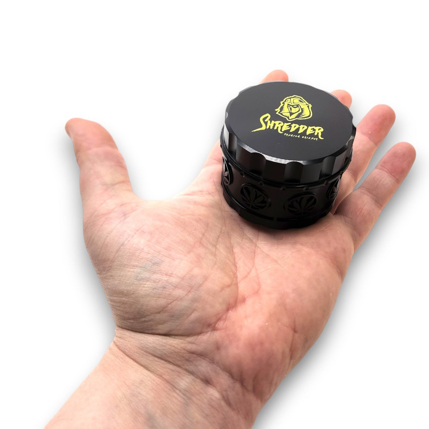 2 - 1/2" Shredder Pot Leaf 4 Piece Grinder