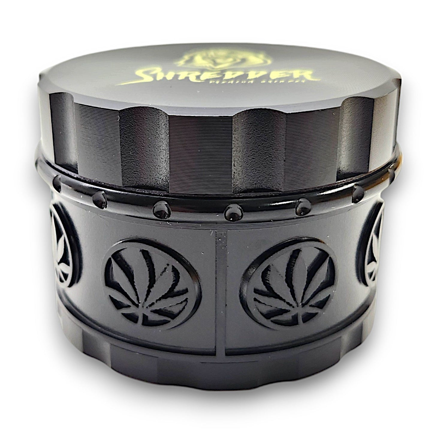 2 - 1/2" Shredder Pot Leaf 4 Piece Grinder