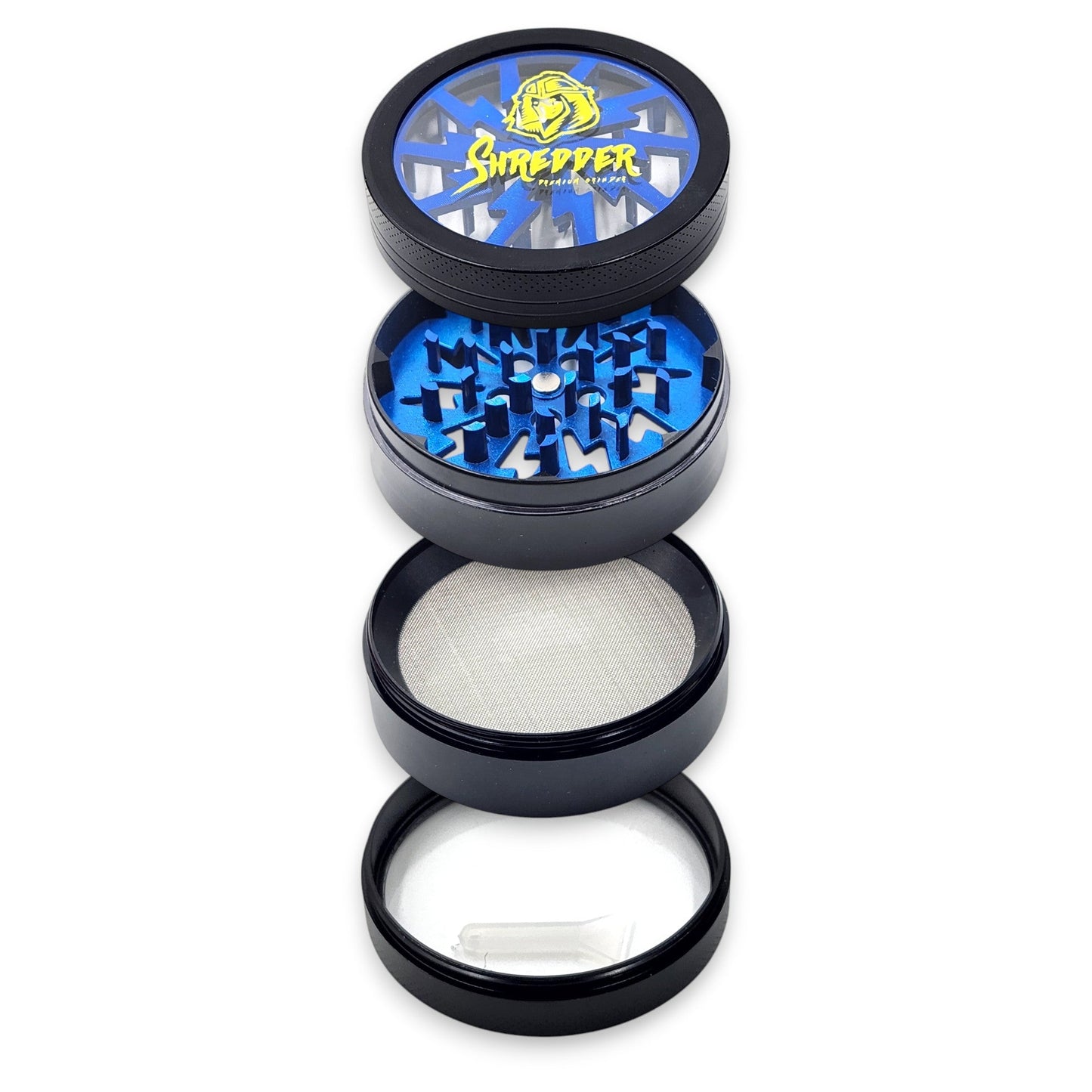 2 - 1/2" Shredder See Through Top Aluminum 4 Piece Grinder