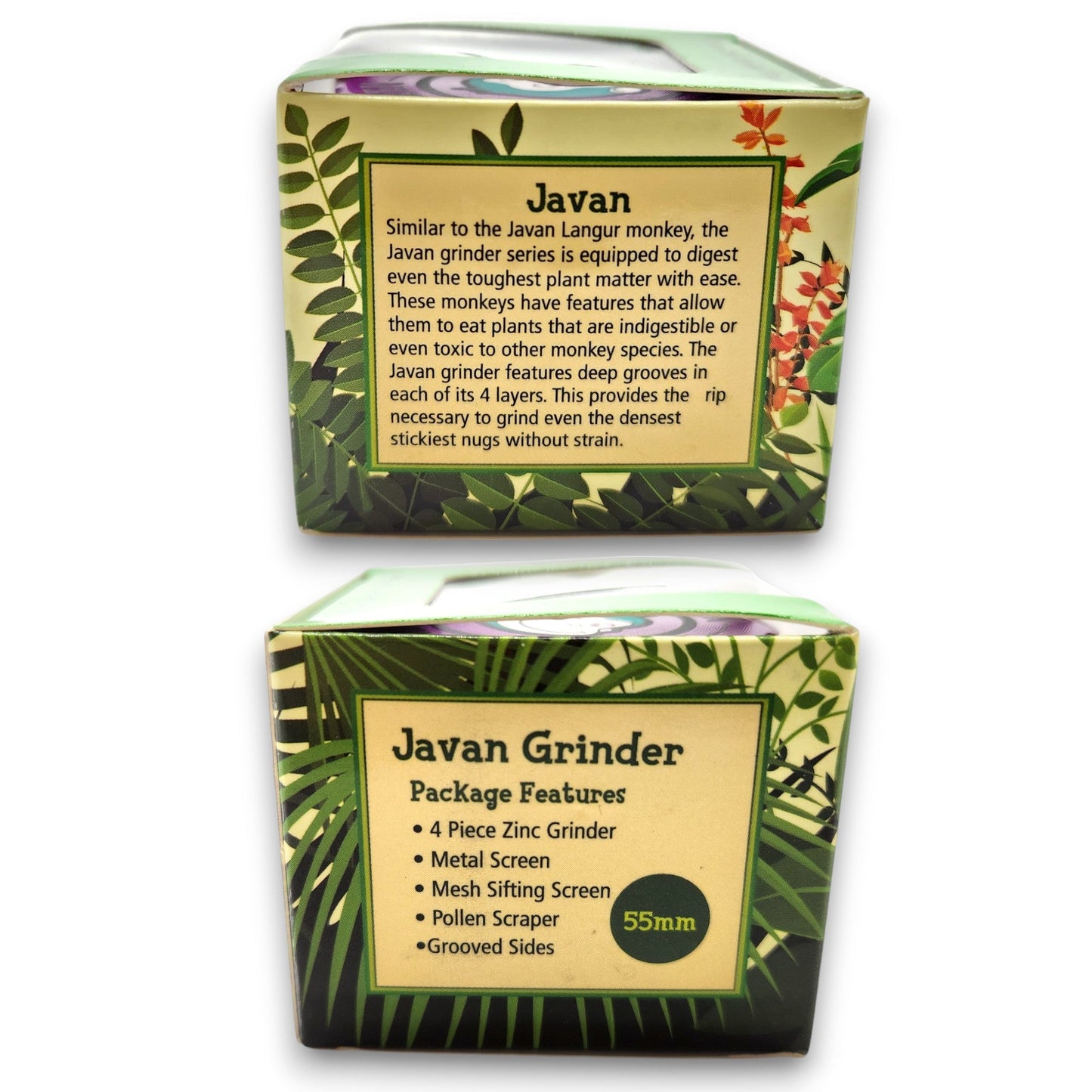 2 - 1/4" Green Monkey Javan Zinc 4 Piece Grinder