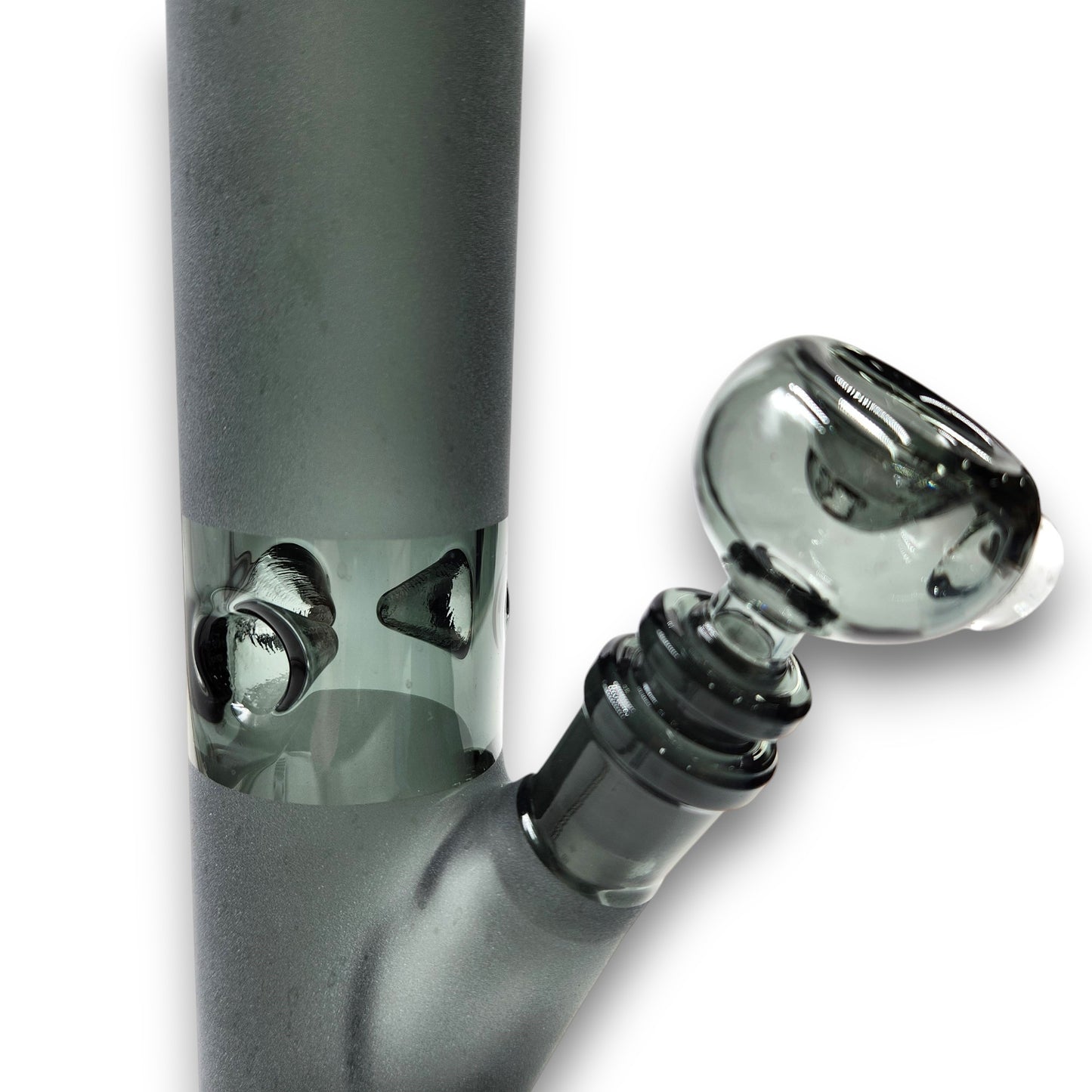 16" Diamond Glass Sandblasted Matte Finish Straight Tube Bong
