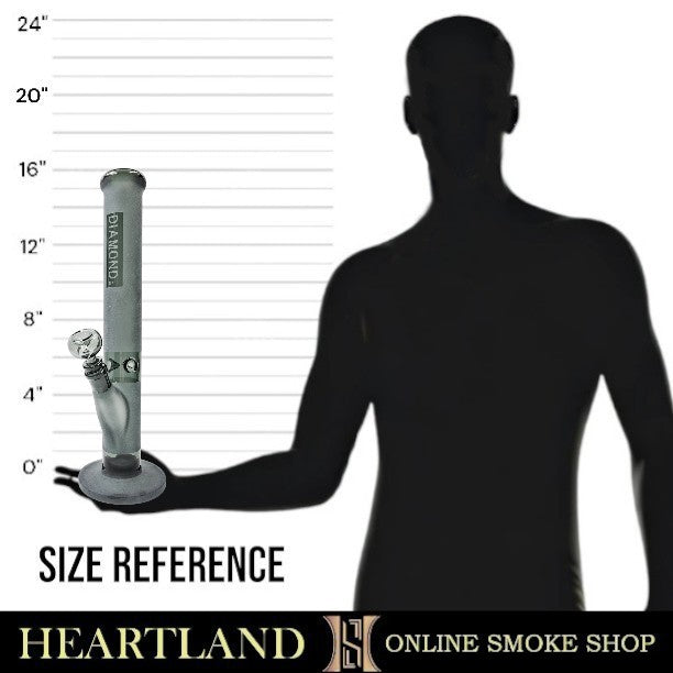 16" Diamond Glass Sandblasted Matte Finish Straight Tube Bong