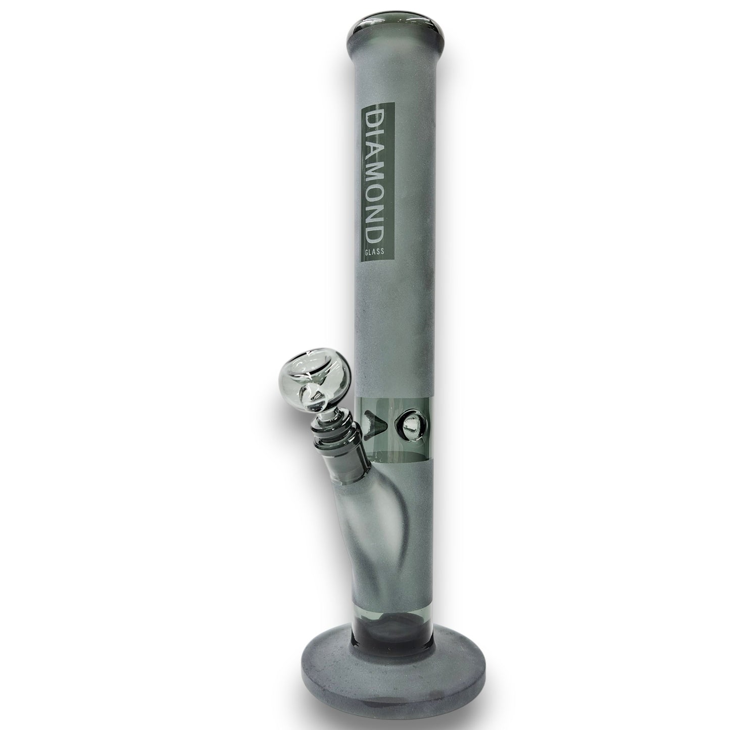 16" Diamond Glass Sandblasted Matte Finish Straight Tube Bong