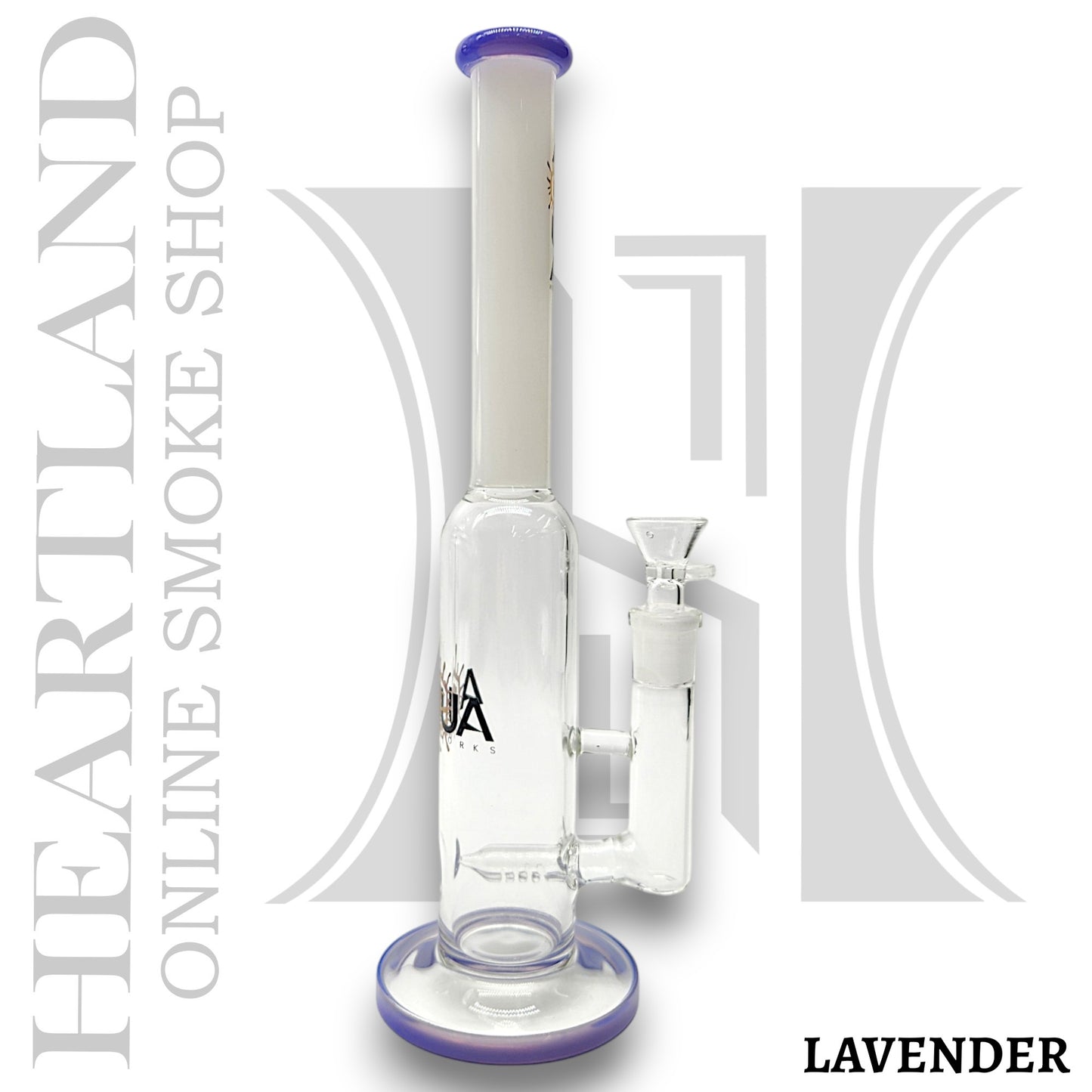 12" Aqua Works Inline Perc Straight Tube Bong