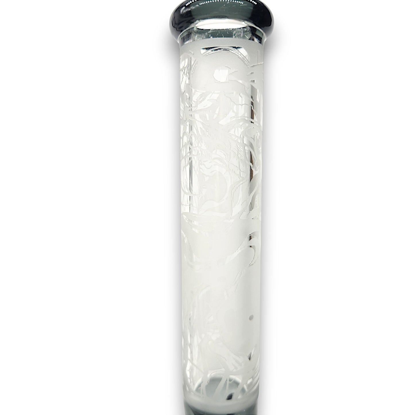 18" Heavy Duty Skull Etched Glass Design Beaker Bong