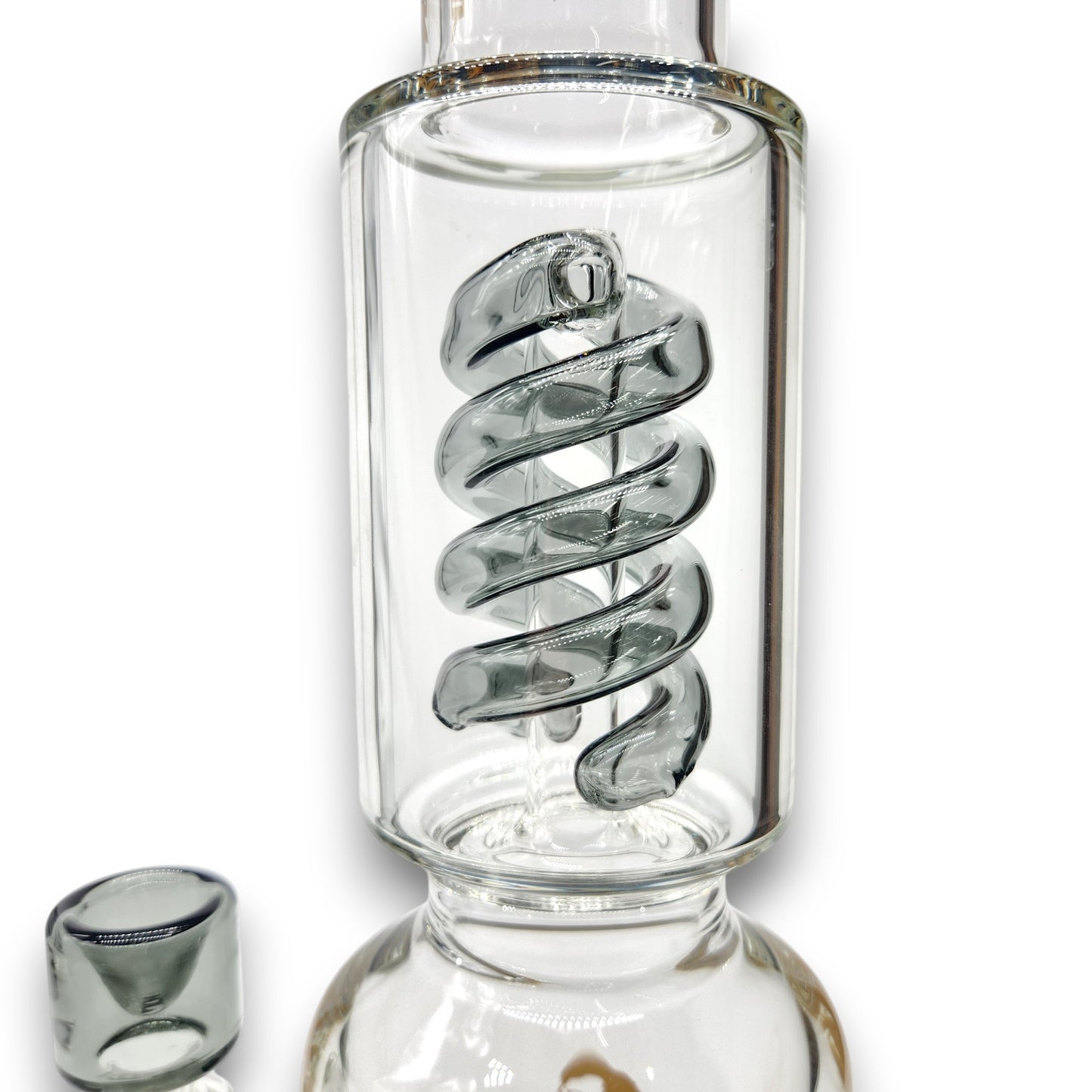 17" Hipster Triple Coil and Mushroom Perc Straight Tube Bong