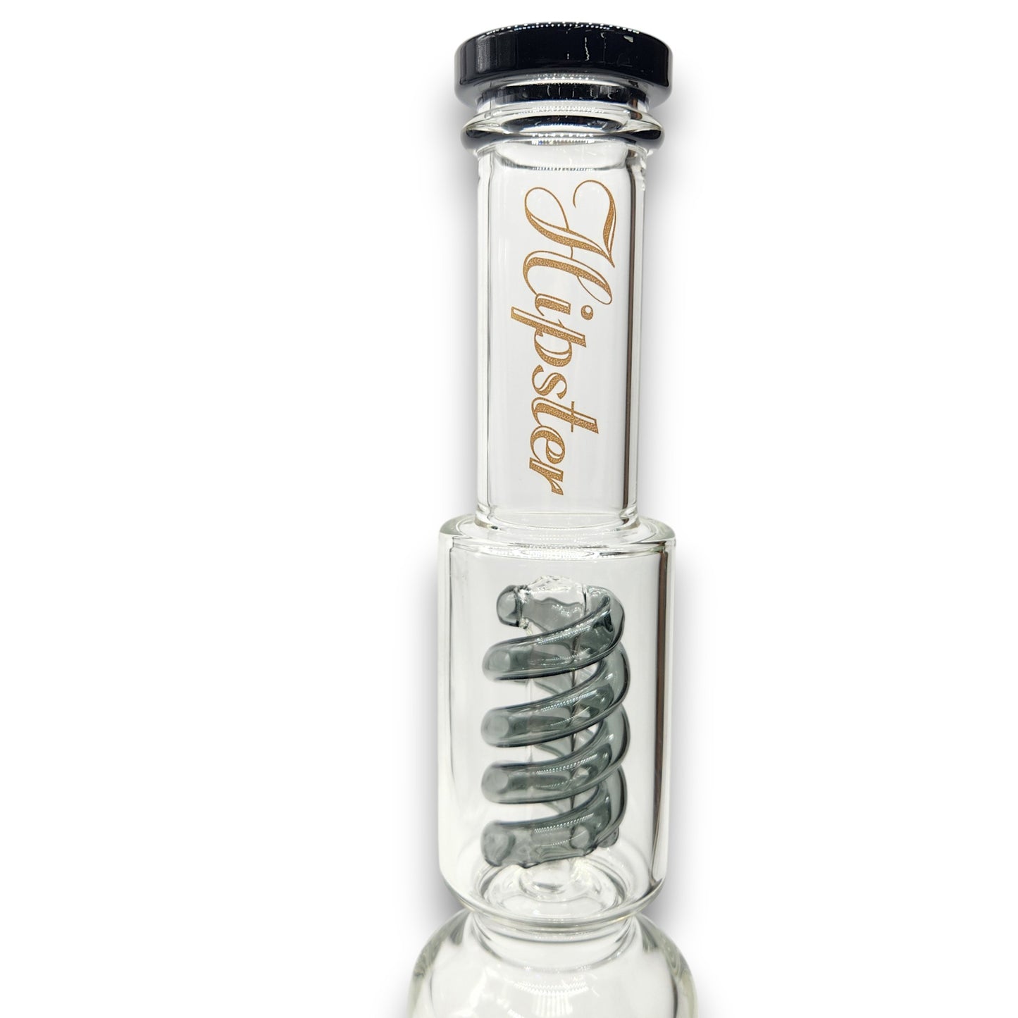 17" Hipster Triple Coil and Mushroom Perc Straight Tube Bong