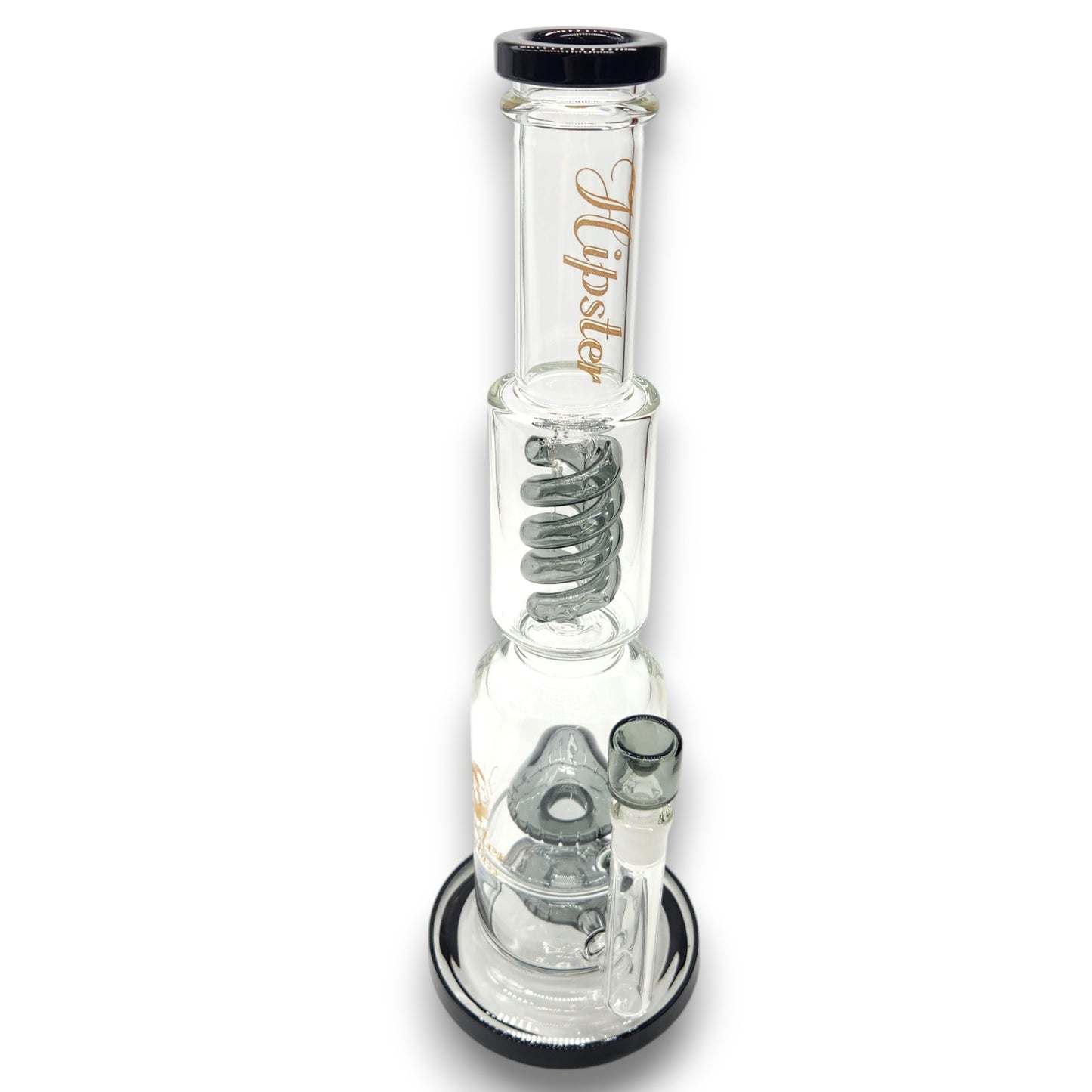 17" Hipster Triple Coil and Mushroom Perc Straight Tube Bong
