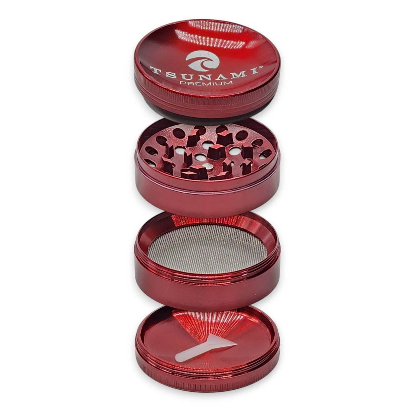 2.5" Tsunami Chromium Finish 4 Piece Grinder