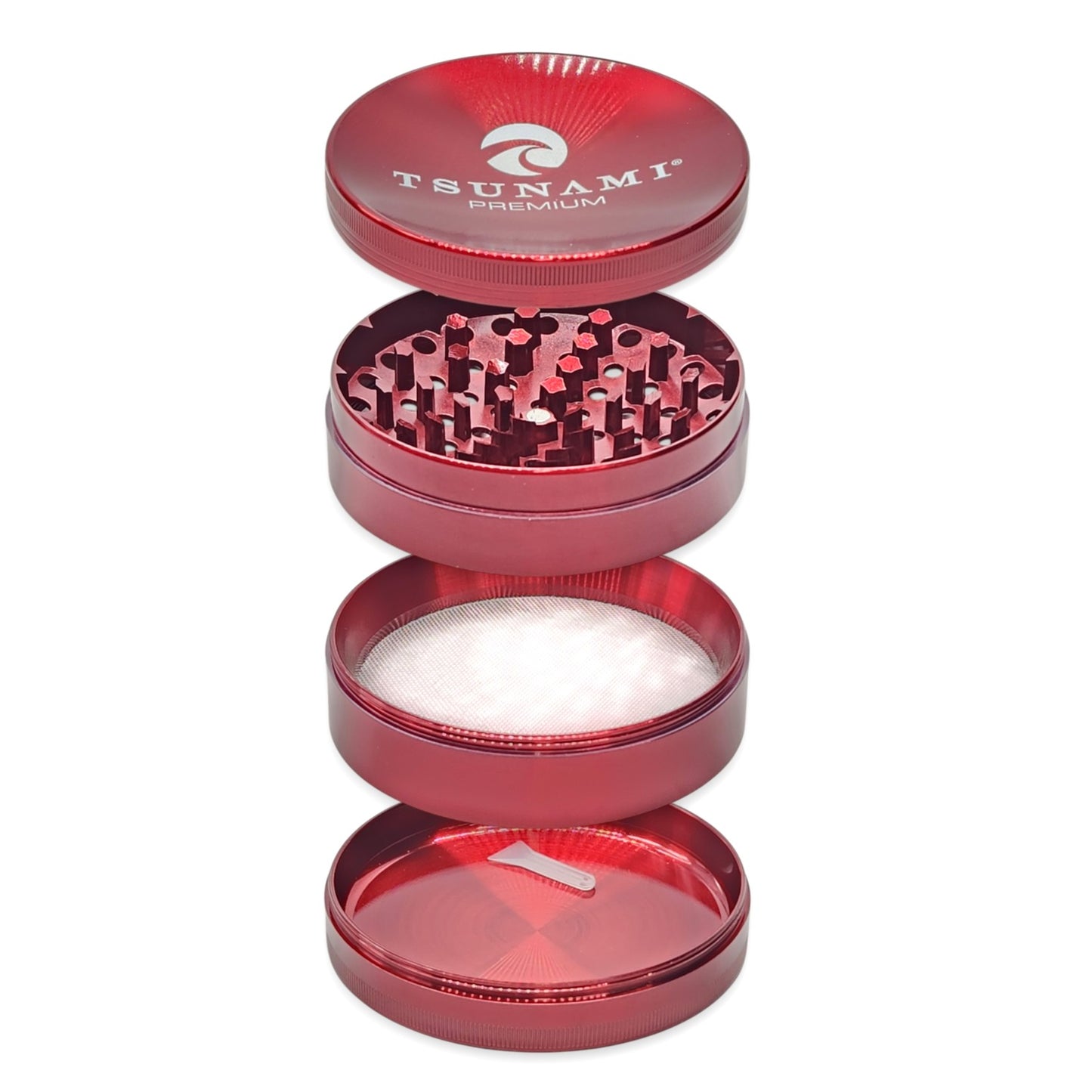 4" Tsunami Chromium Finish 4 Piece Grinder