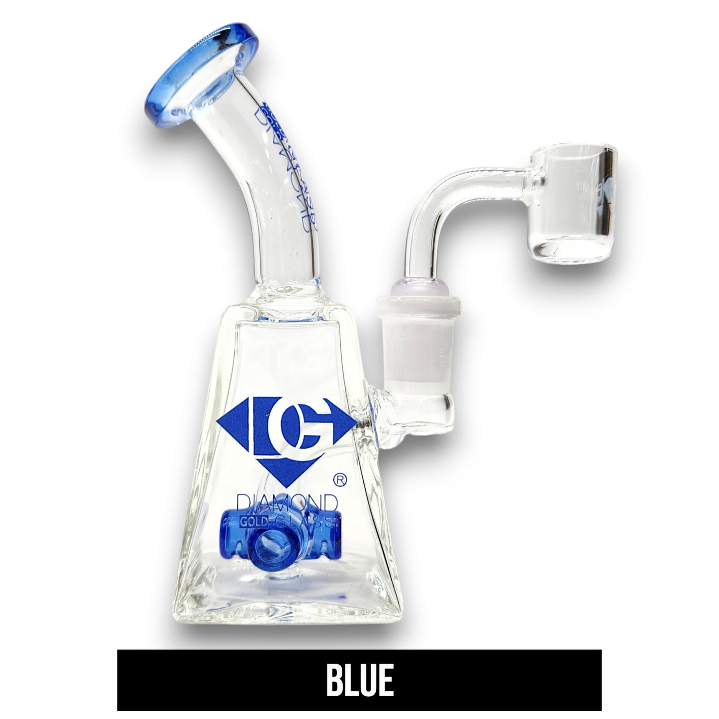 5.5" Diamond Glass Mini Rig Pocket Bubbler Cross Perc Bong