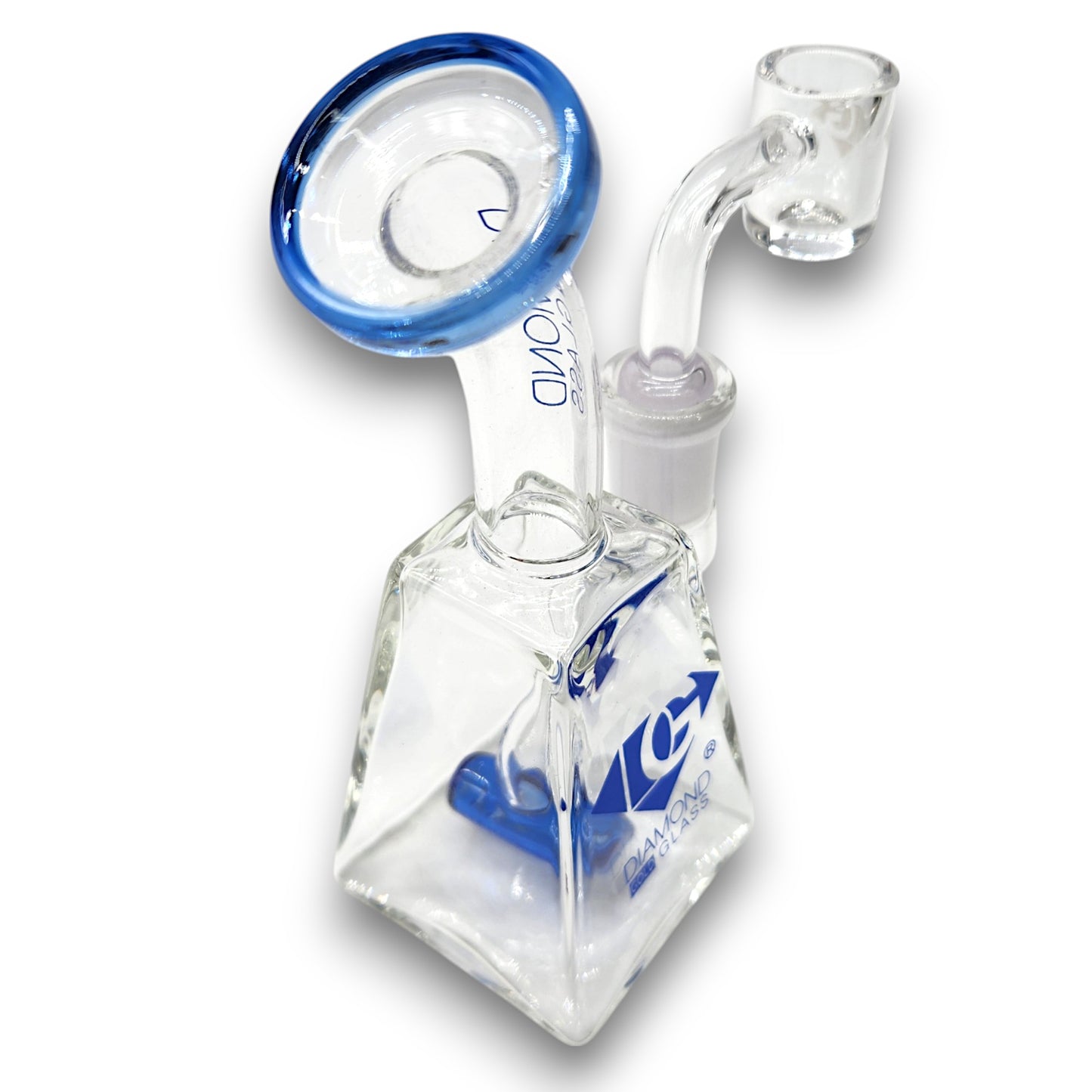 5.5" Diamond Glass Mini Rig Pocket Bubbler Barrel Perc Bong