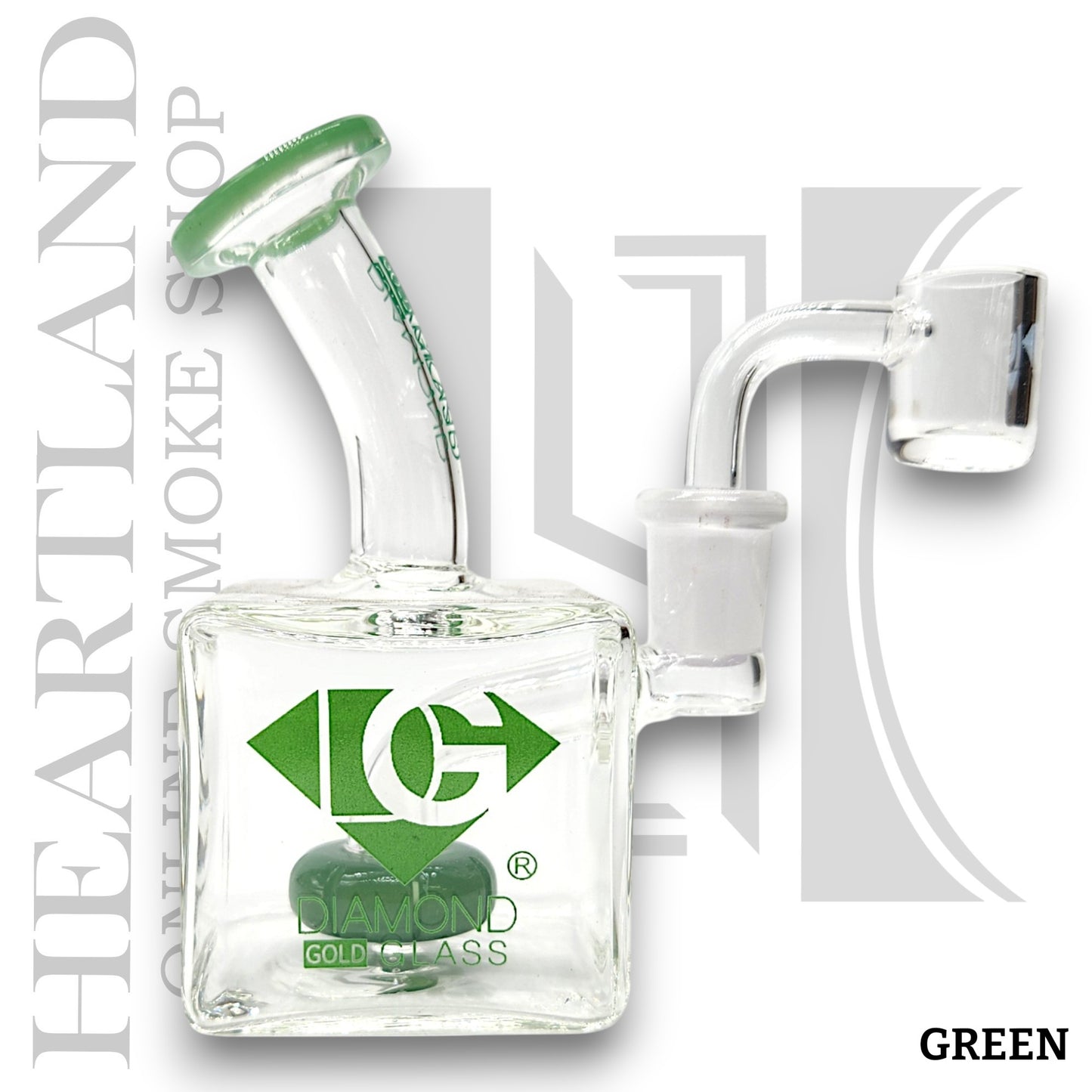 5" Diamond Glass Mini Rig Pocket Bubbler Circ Perc Bong