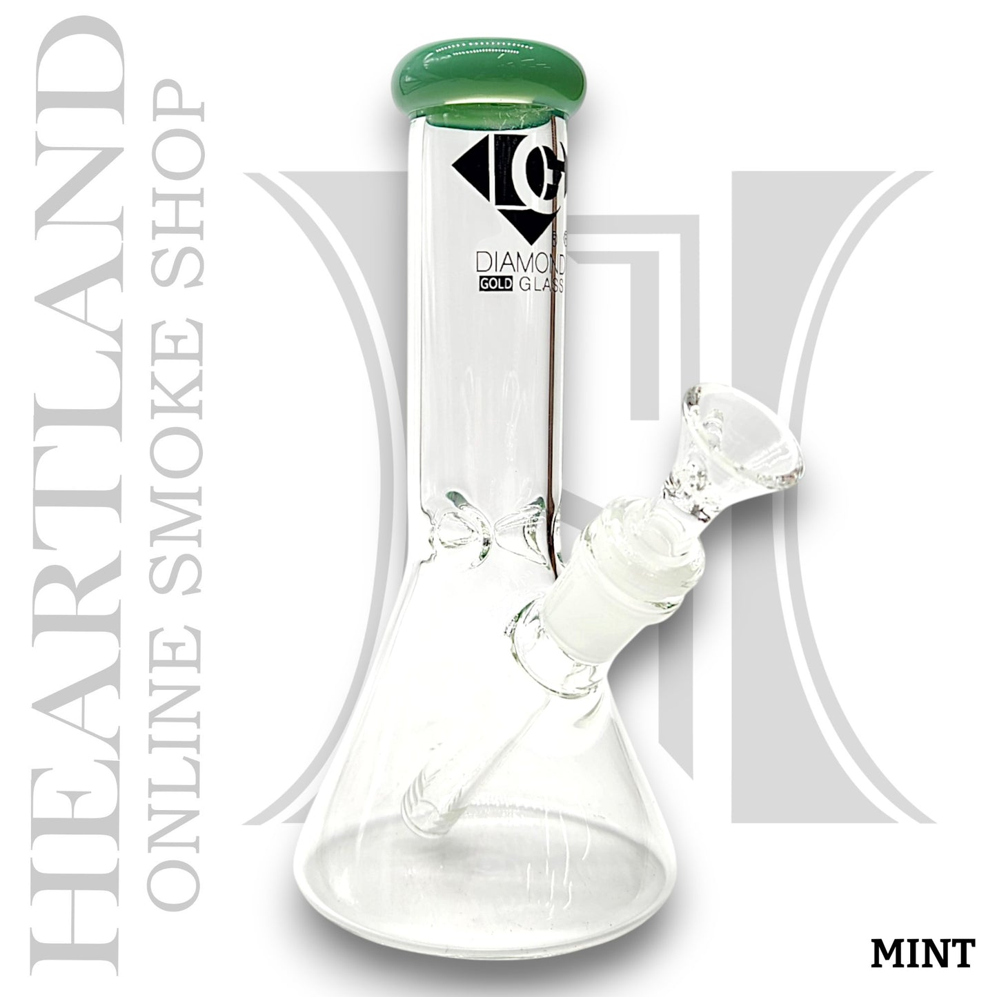 8" Diamond Gold Glass Beaker