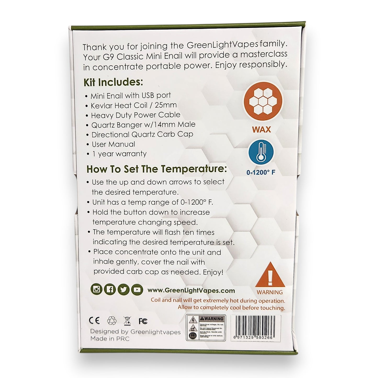 Greenlightvapes G9 Mini Enail Classic