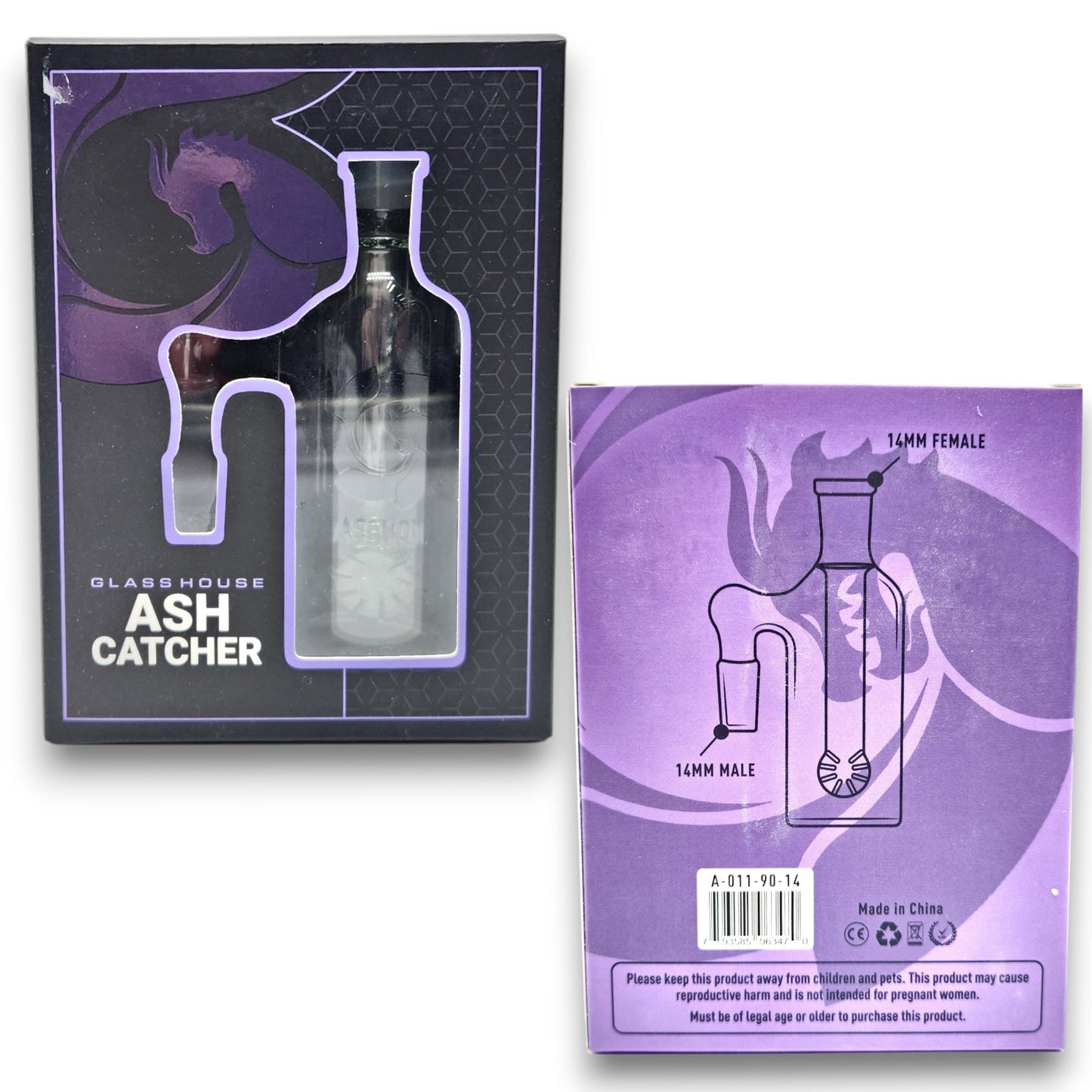 4" Glasshouse 14mm 90 Deg Ash Catcher