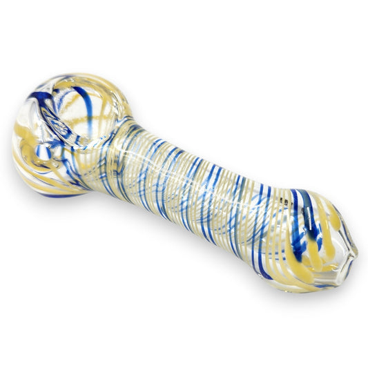 4" Yellow Blue Spiral Bowl