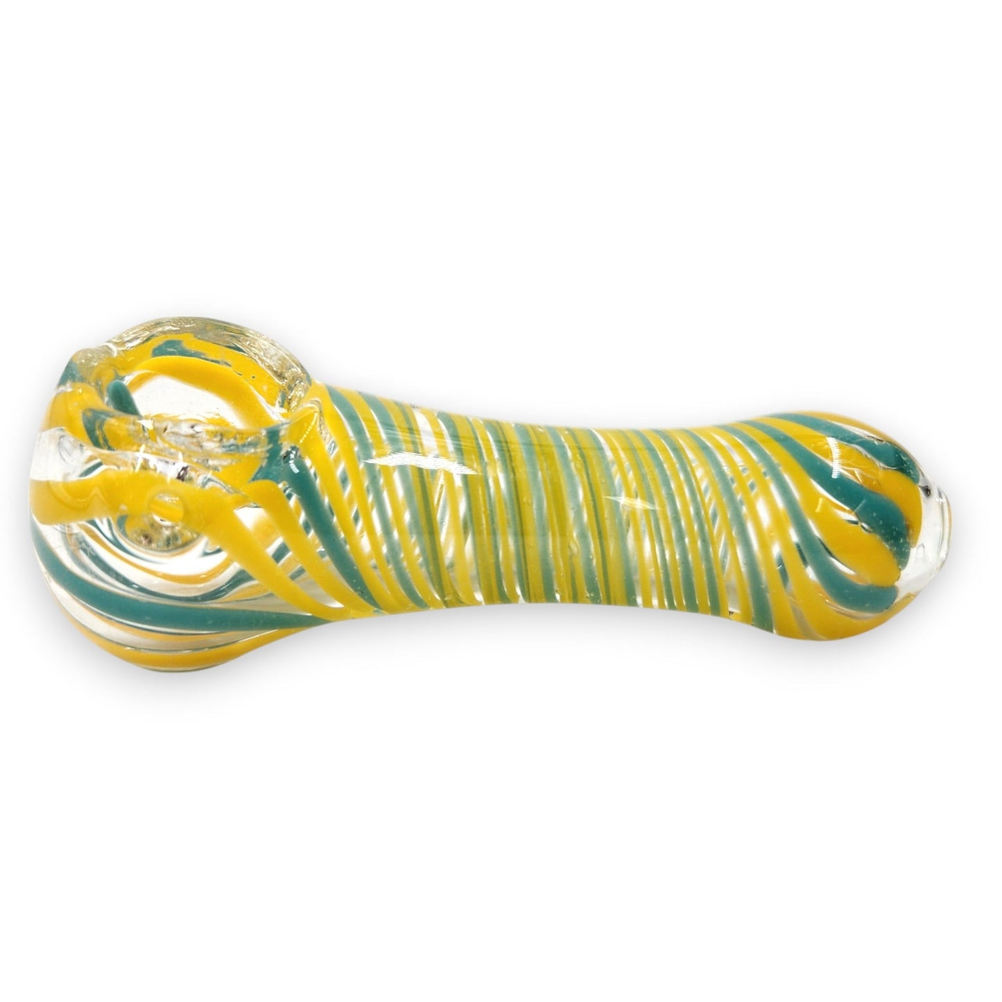 4" Yellow Teal Spiral Bowl