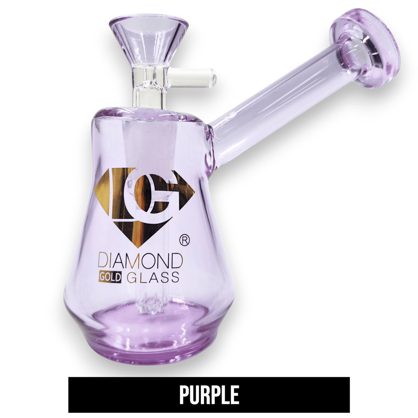 4.5" Diamond Glass Full Color Glass Bubbler
