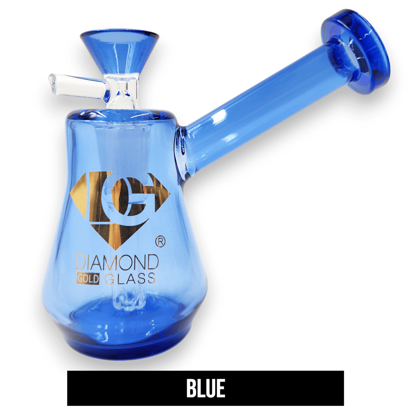 4.5" Diamond Glass Full Color Glass Bubbler