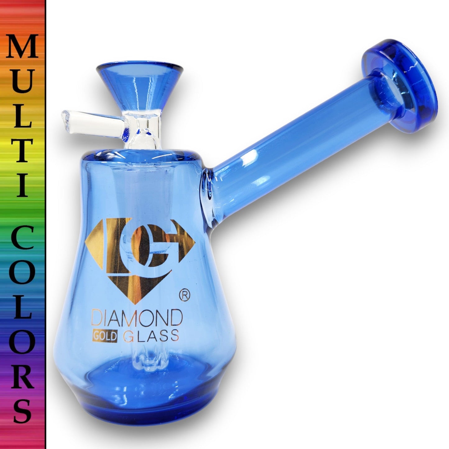 4.5" Diamond Glass Full Color Glass Bubbler