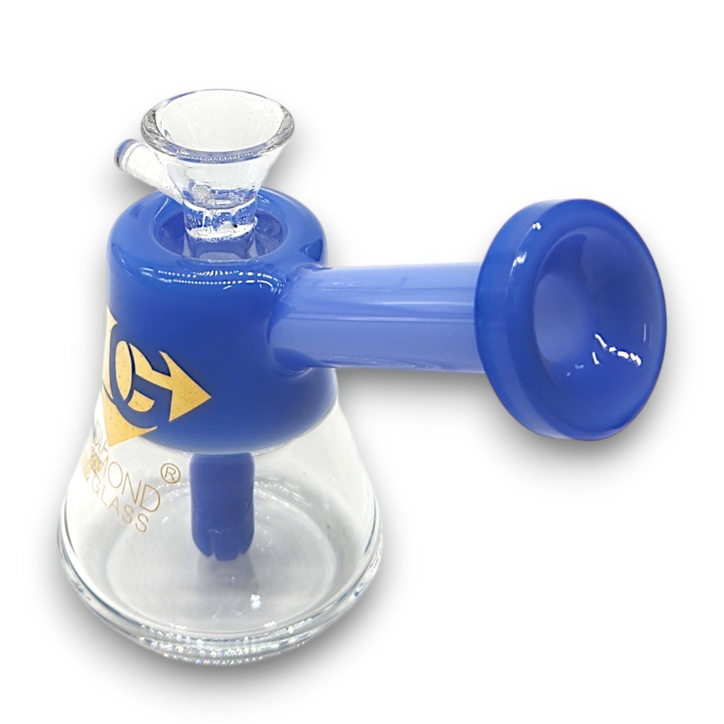 4.5" Diamond Glass Top Color Glass Bubbler