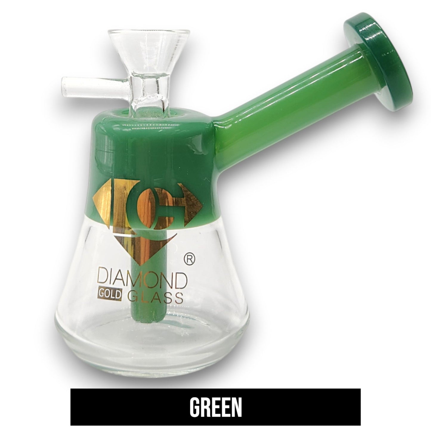 4.5" Diamond Glass Top Color Glass Bubbler
