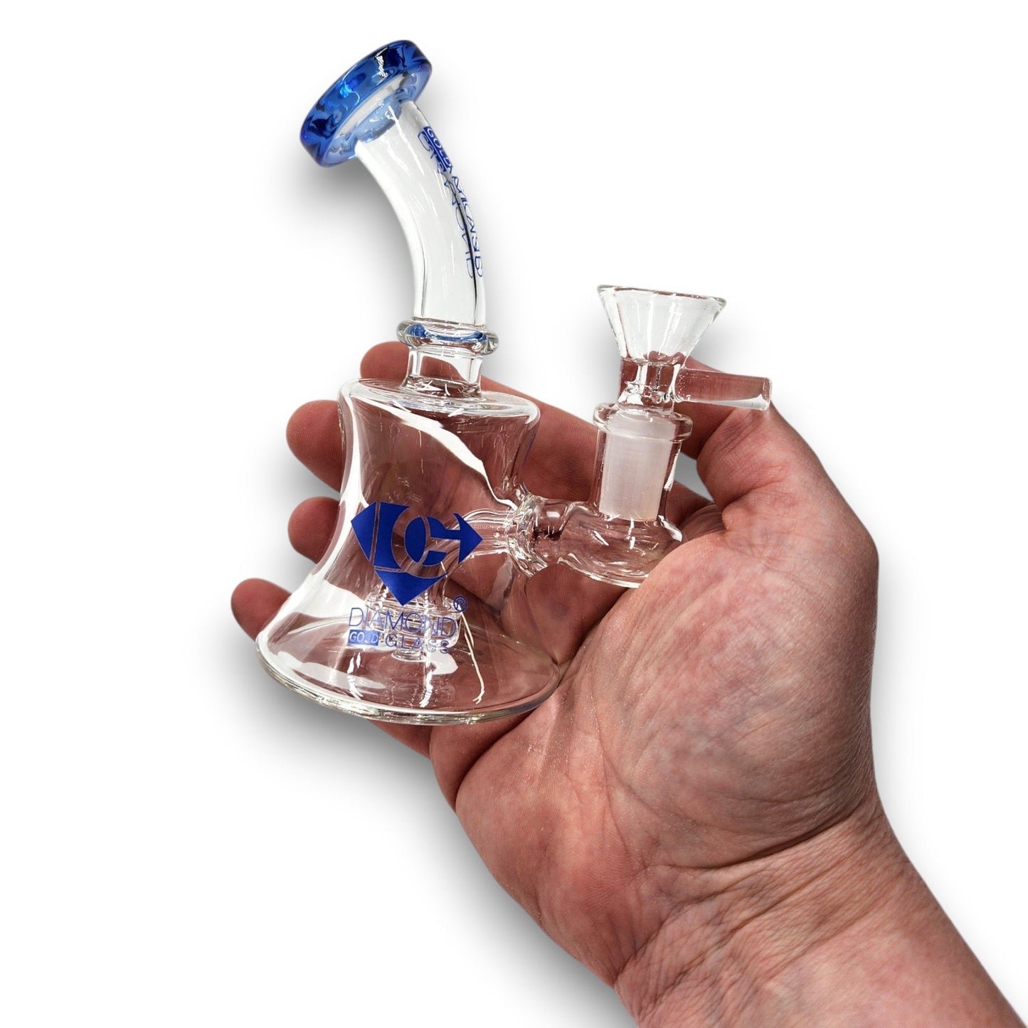 5 - 1/2" Diamond Glass Circ Percolator Pocket Bubbler Bong