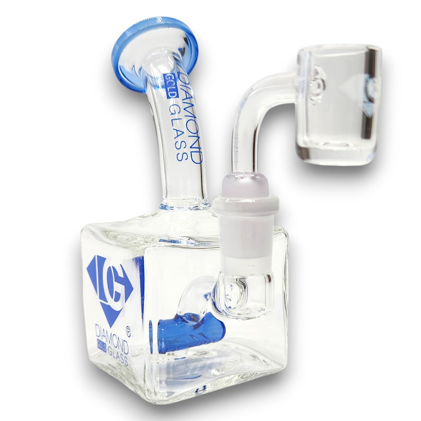 5" Diamond Glass Mini Rig Pocket Bubbler Barrel Perc Bong
