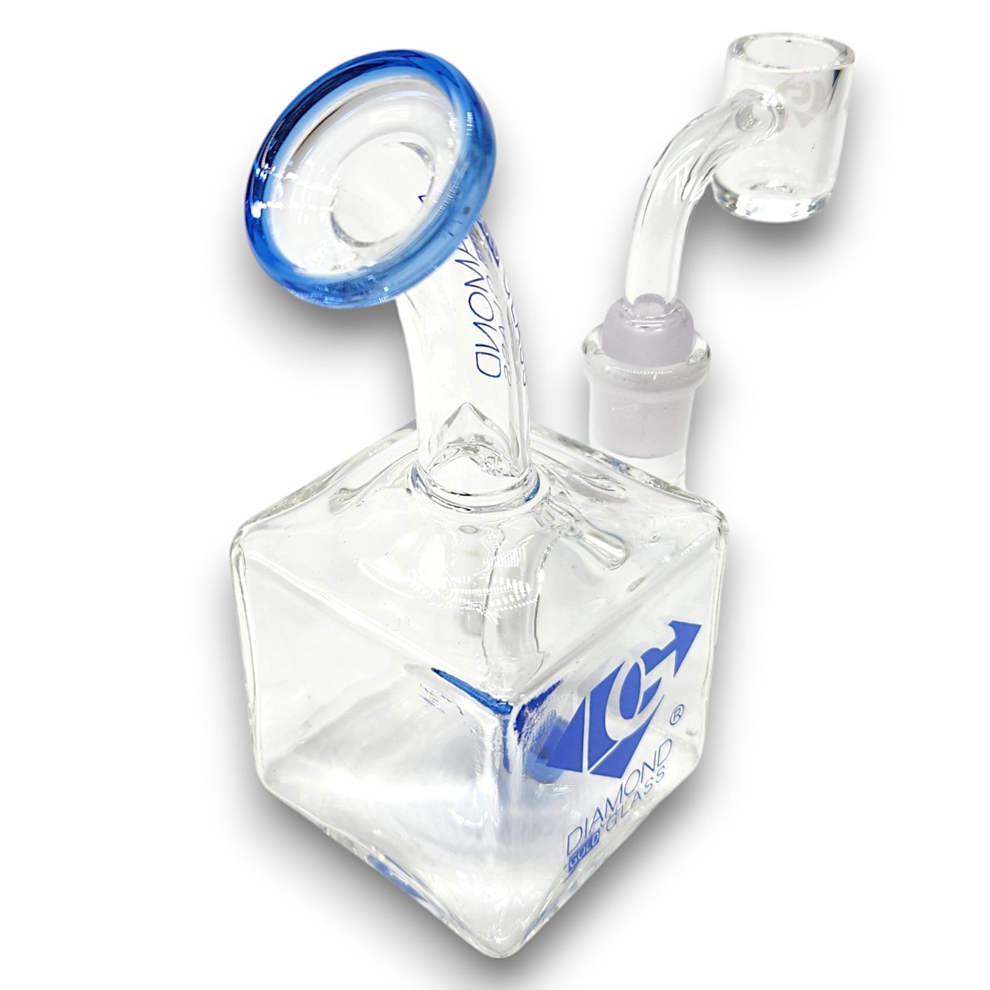 5" Diamond Glass Mini Rig Pocket Bubbler Barrel Perc Bong