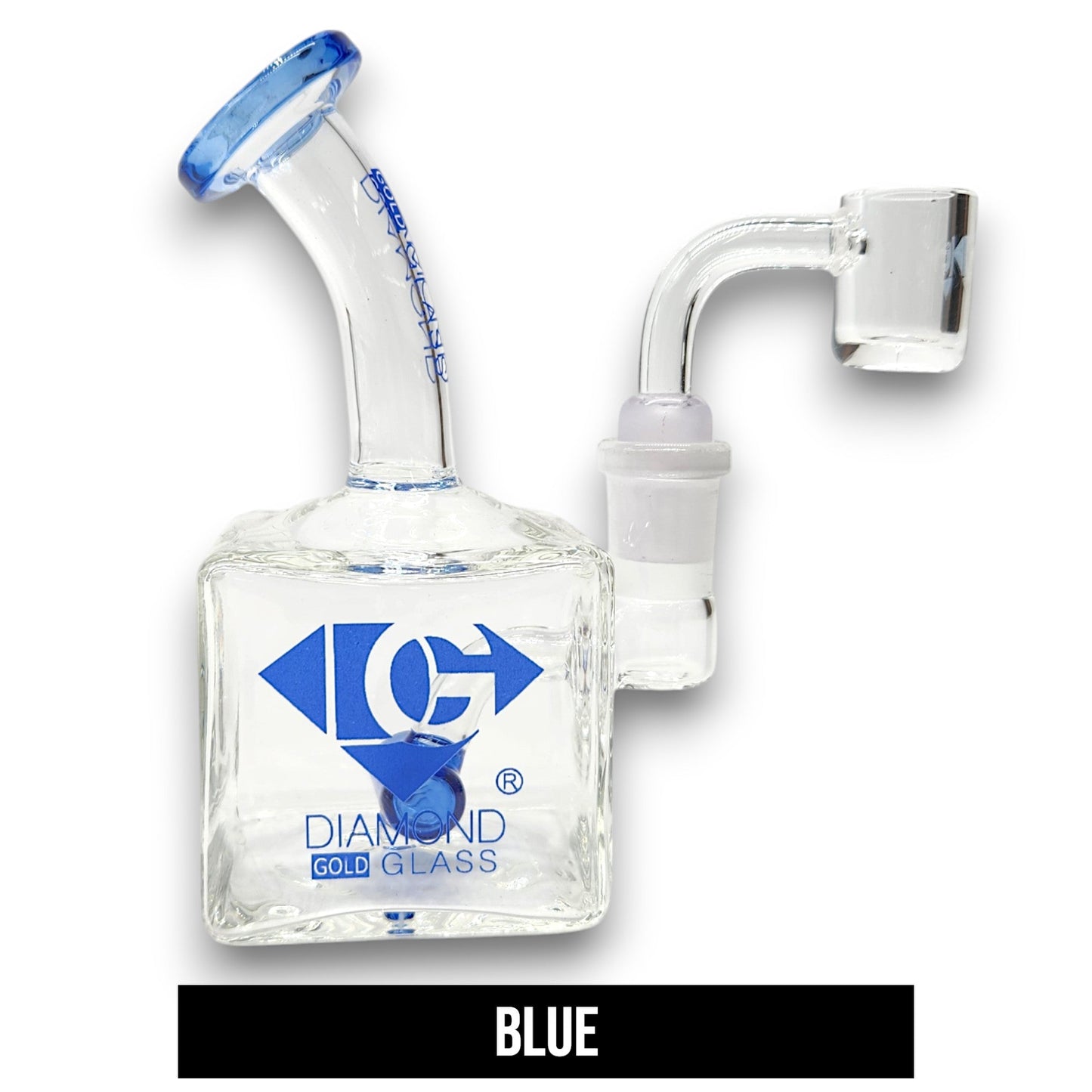 5" Diamond Glass Mini Rig Pocket Bubbler Barrel Perc Bong
