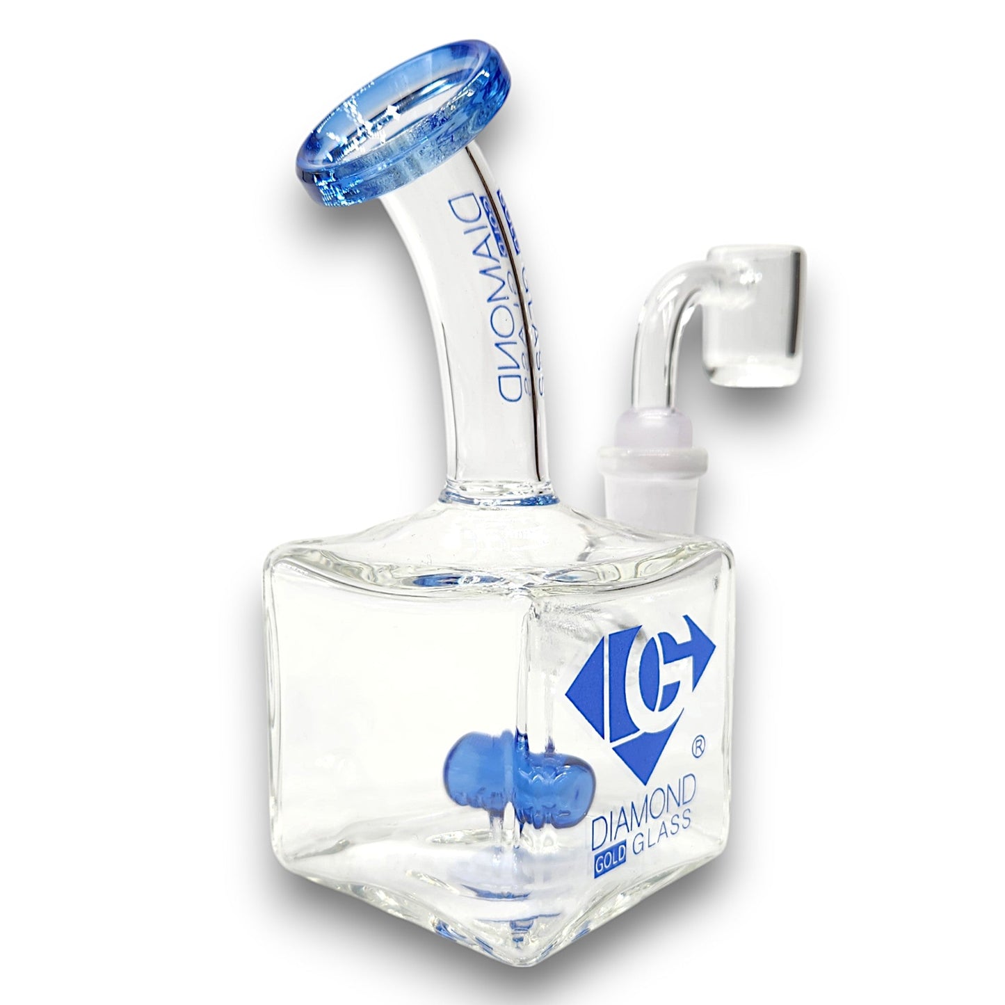 5" Diamond Glass Mini Rig Pocket Bubbler Barrel Perc Bong
