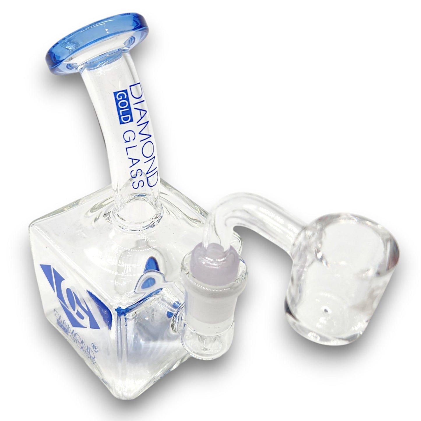 5" Diamond Glass Mini Rig Pocket Bubbler Barrel Perc Bong