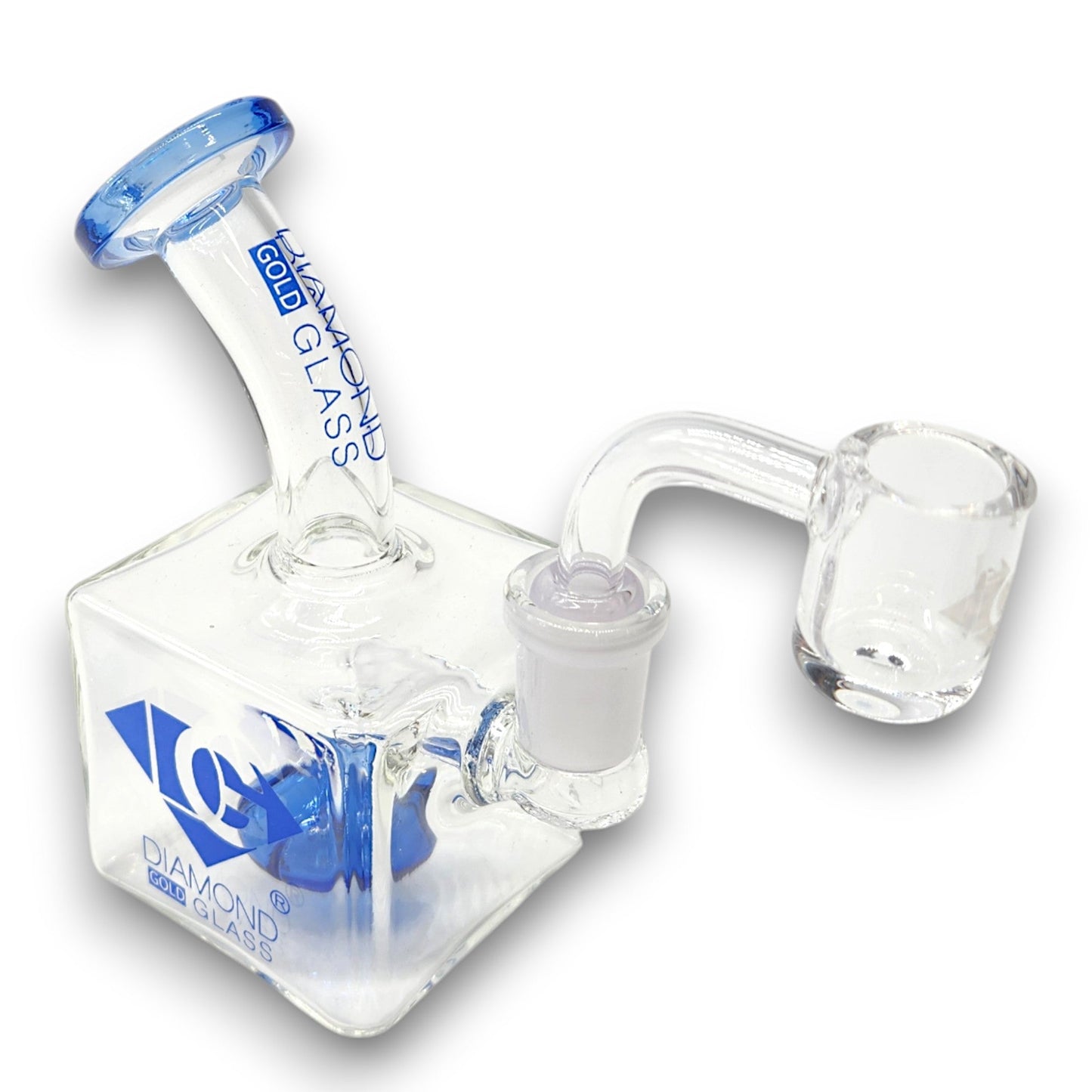 5" Diamond Glass Mini Rig Pocket Bubbler Circ Perc Bong