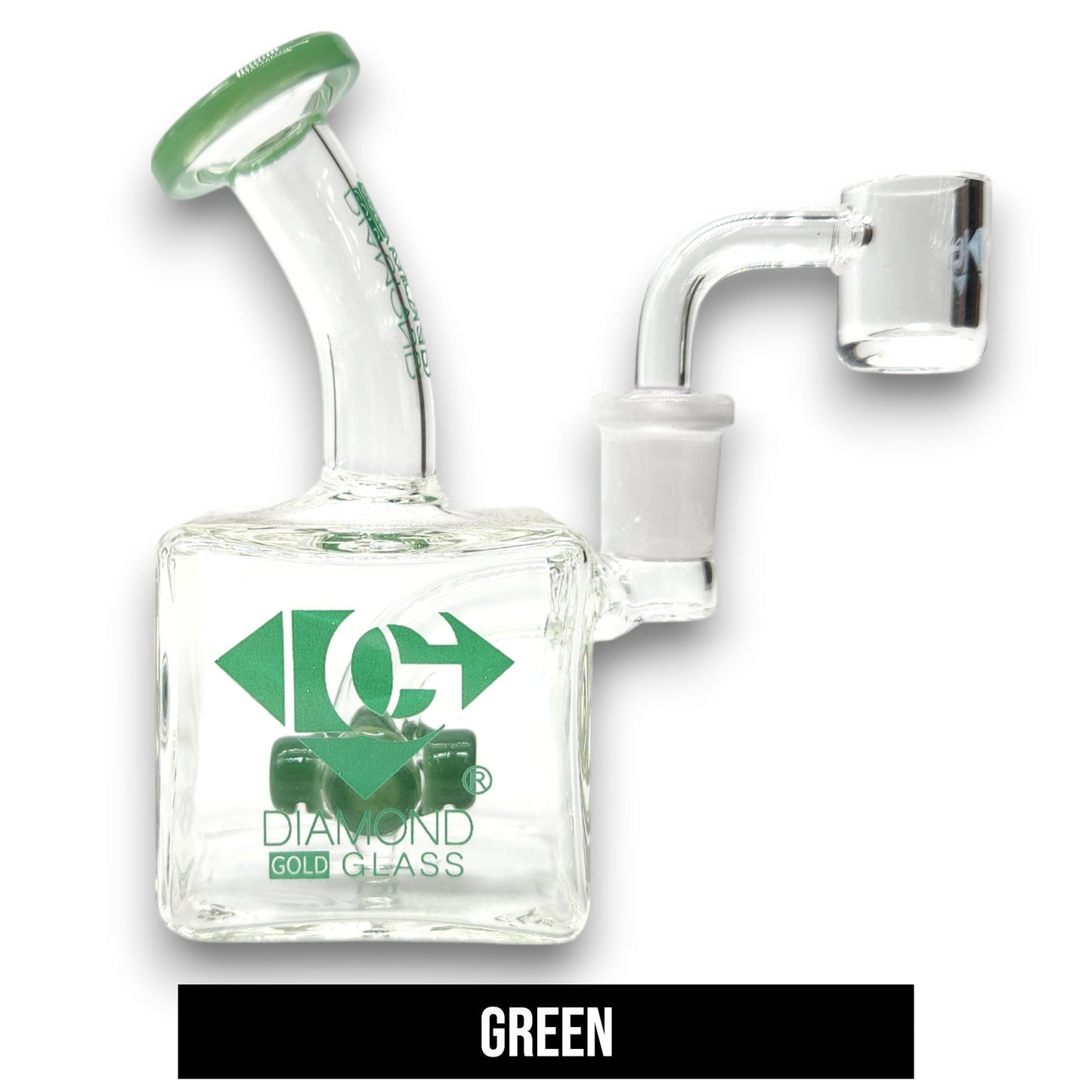 5" Diamond Glass Mini Rig Pocket Bubbler Cross Perc Bong