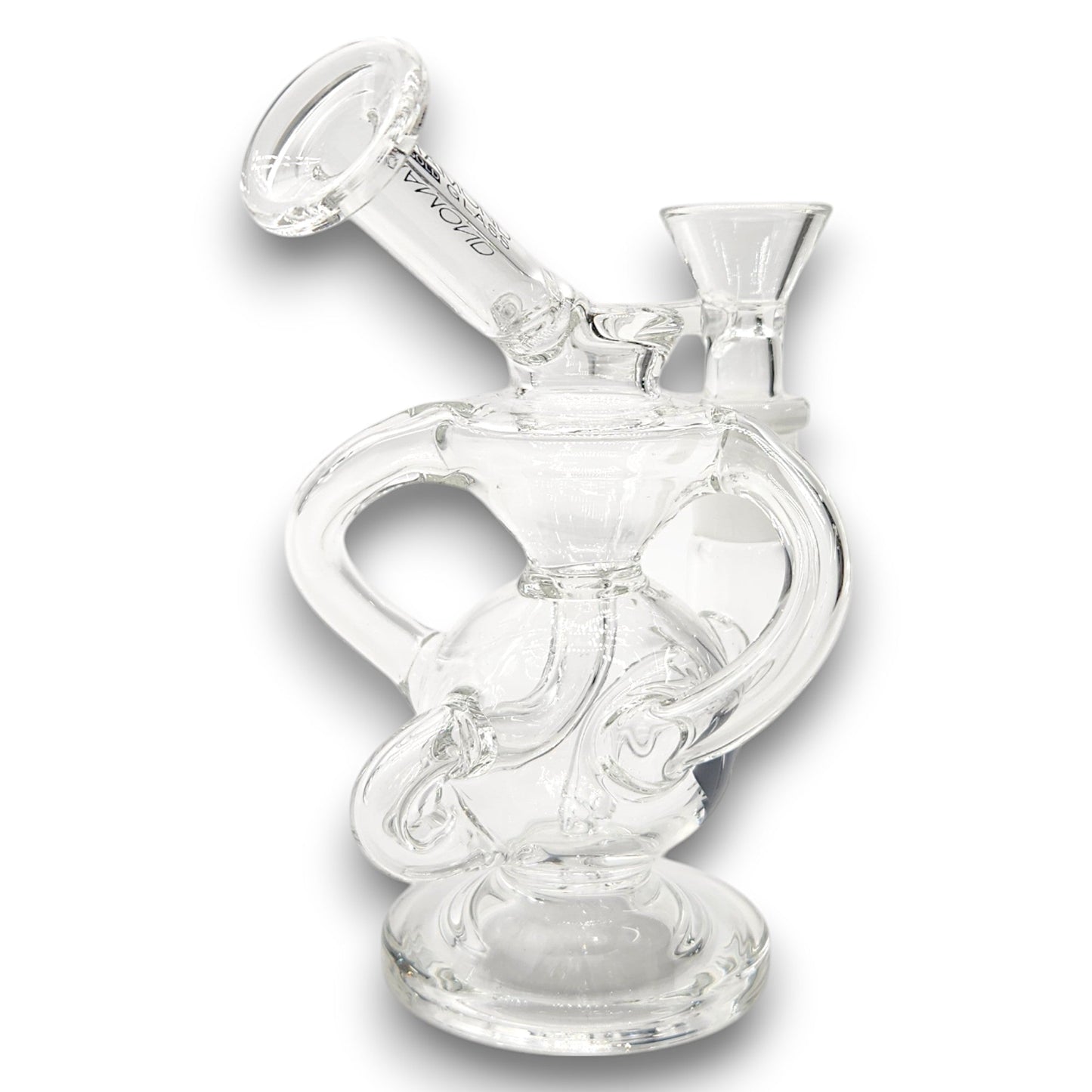 5" Diamond Glass Recycler Perc Pocket Bubbler Mini Bong