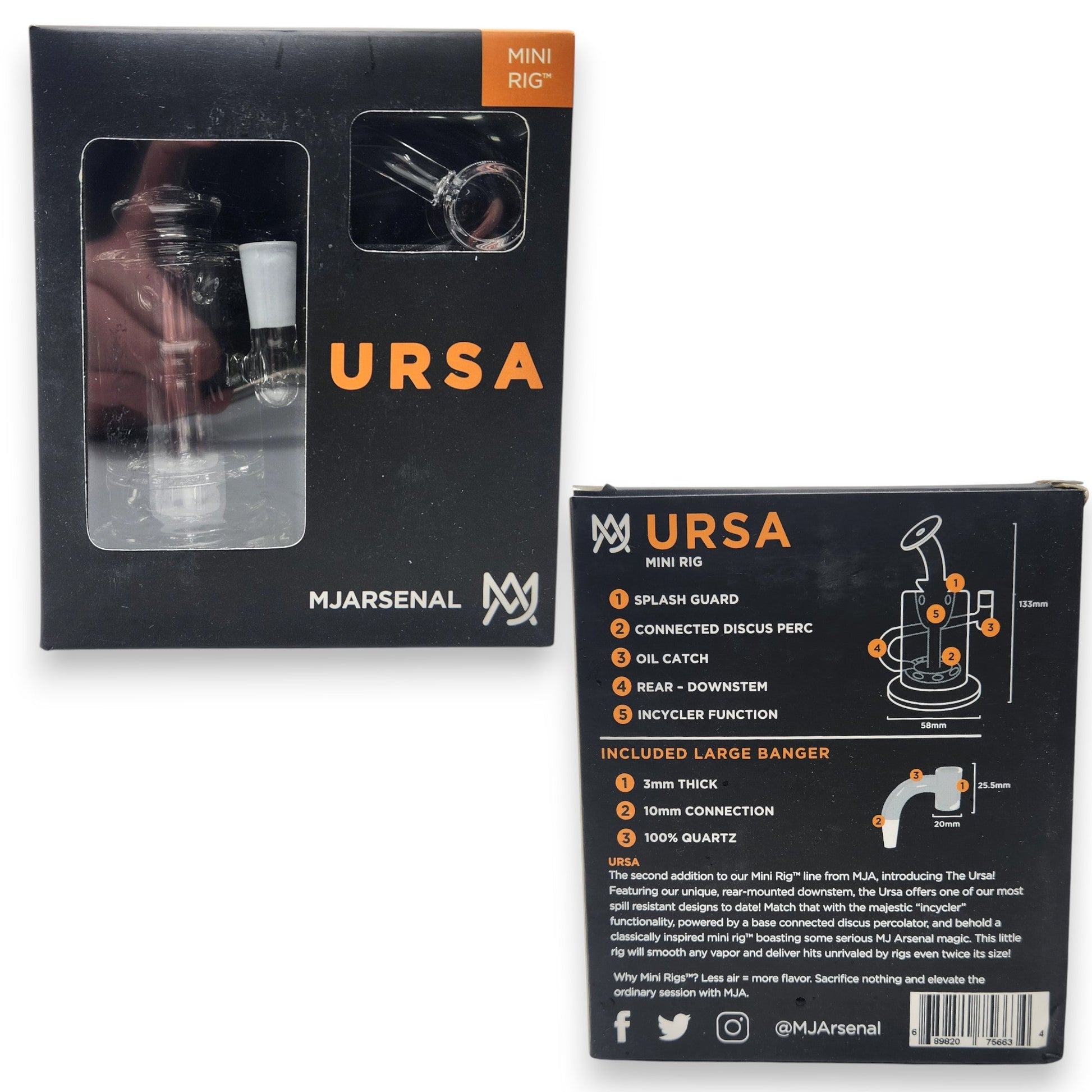 5" MJ Arsenal Ursa Mini Rig Bong