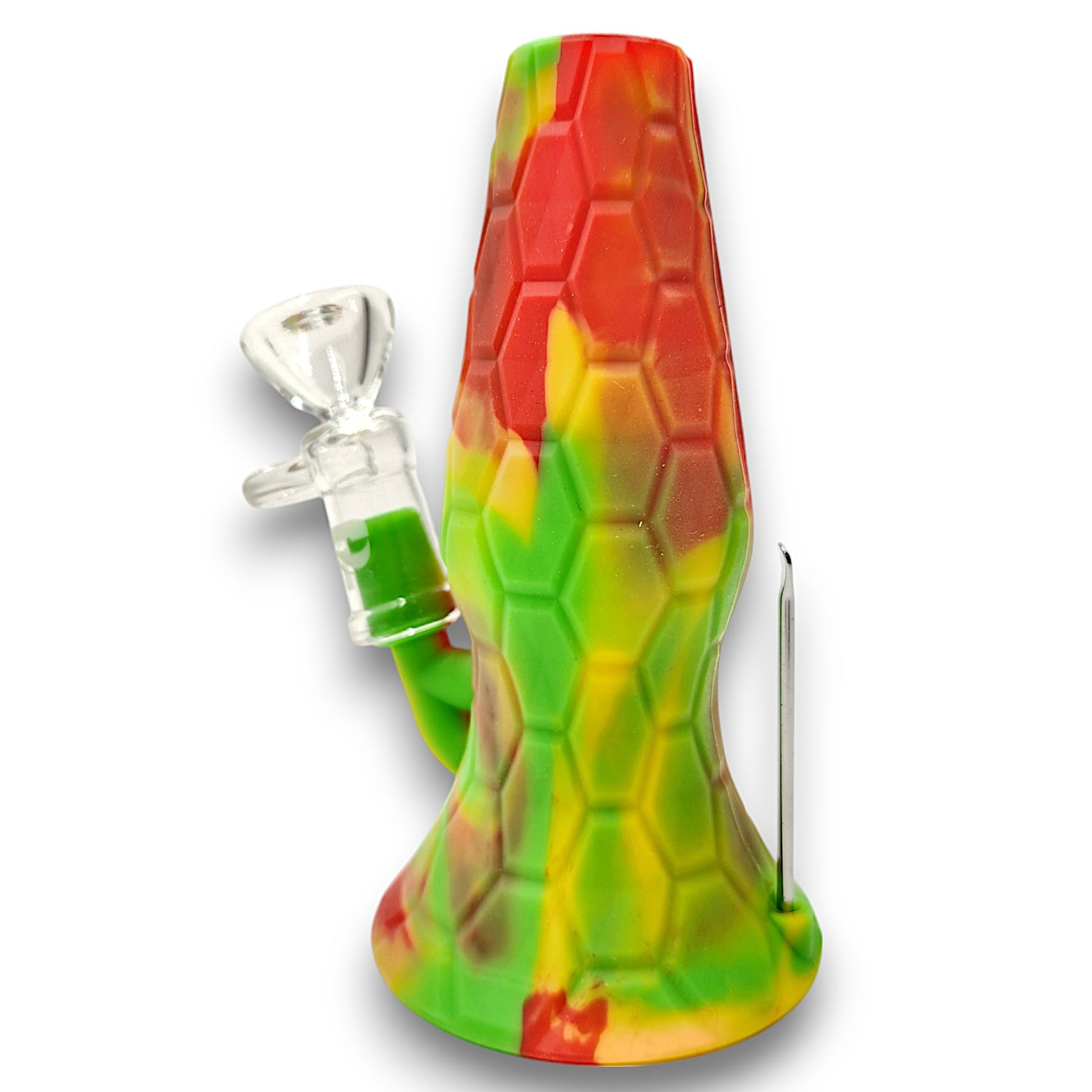 5" Pulsar Lava Flow Bong Flower and Dab Rig Silicone