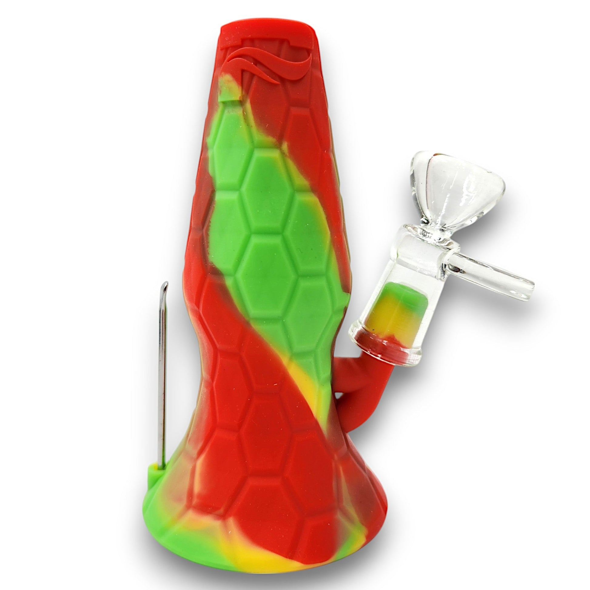 5" Pulsar Lava Flow Bong Flower and Dab Rig Silicone