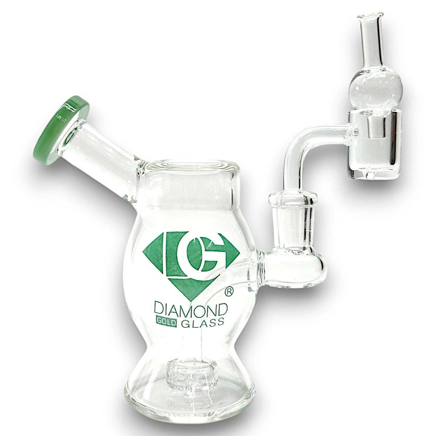 5.5" Diamond Glass Mini Dab Rig Circ Perc Bong