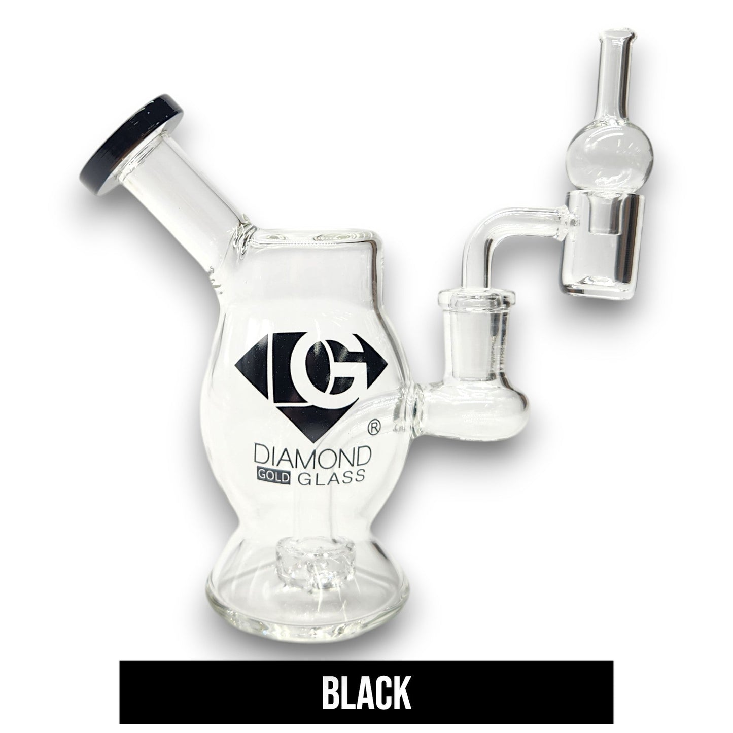 5.5" Diamond Glass Mini Dab Rig Circ Perc Bong