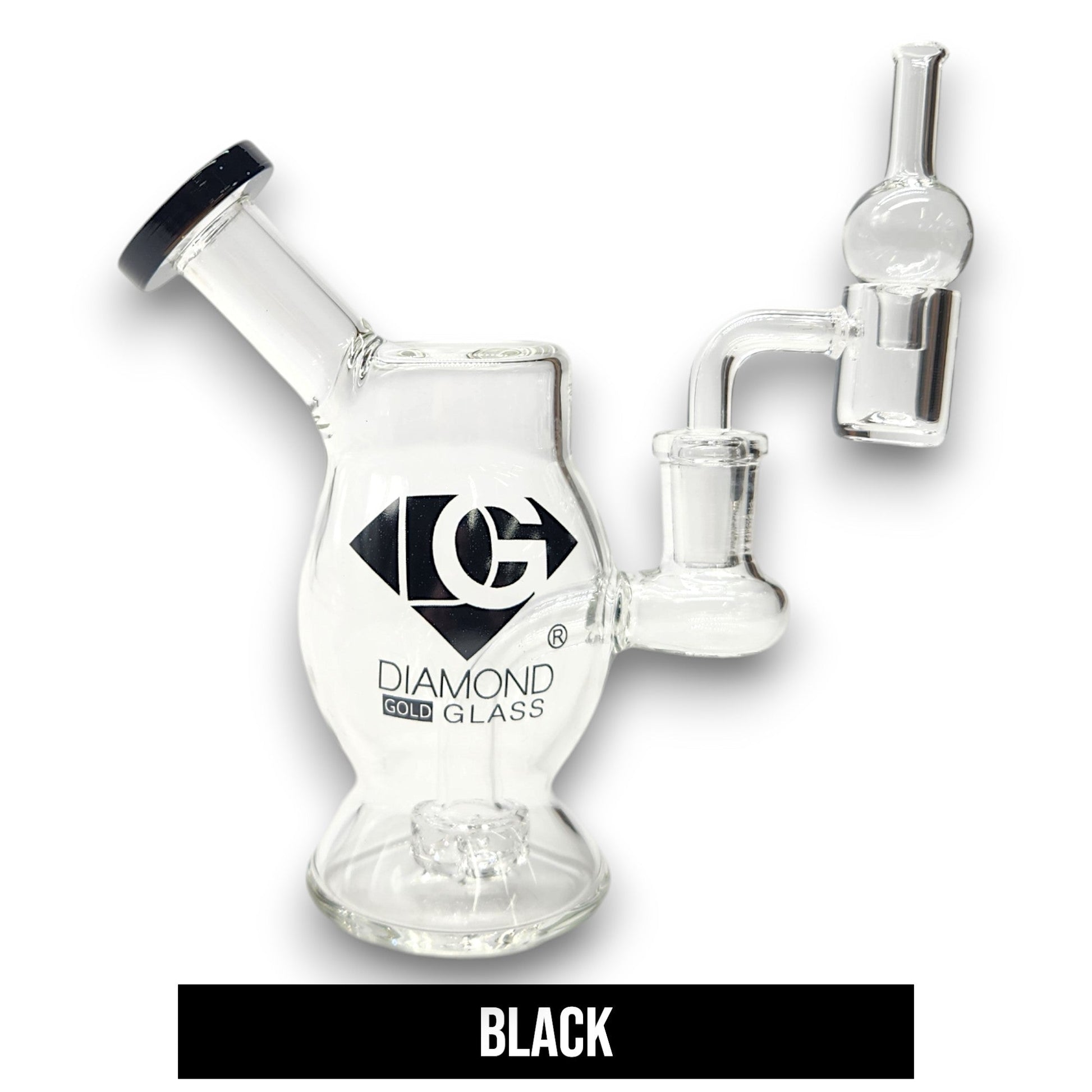 5.5" Diamond Glass Mini Dab Rig Circ Perc Bong