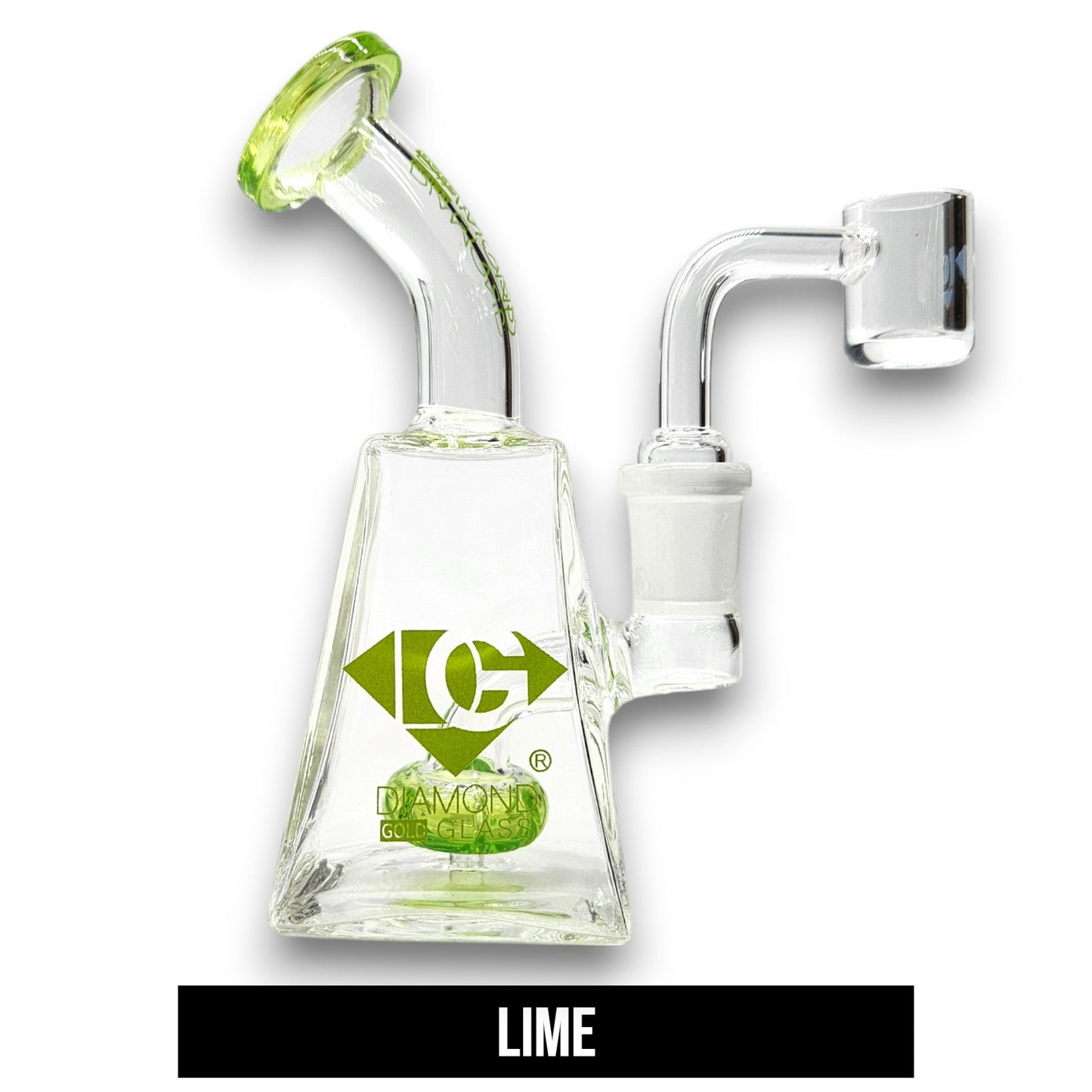 5.5" Diamond Glass Mini Rig Pocket Bubbler Circ Perc Bong
