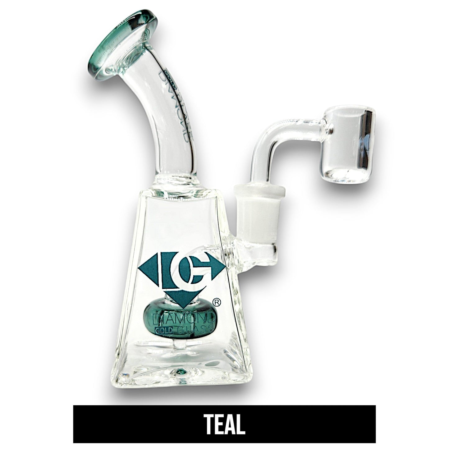 5.5" Diamond Glass Mini Rig Pocket Bubbler Circ Perc Bong