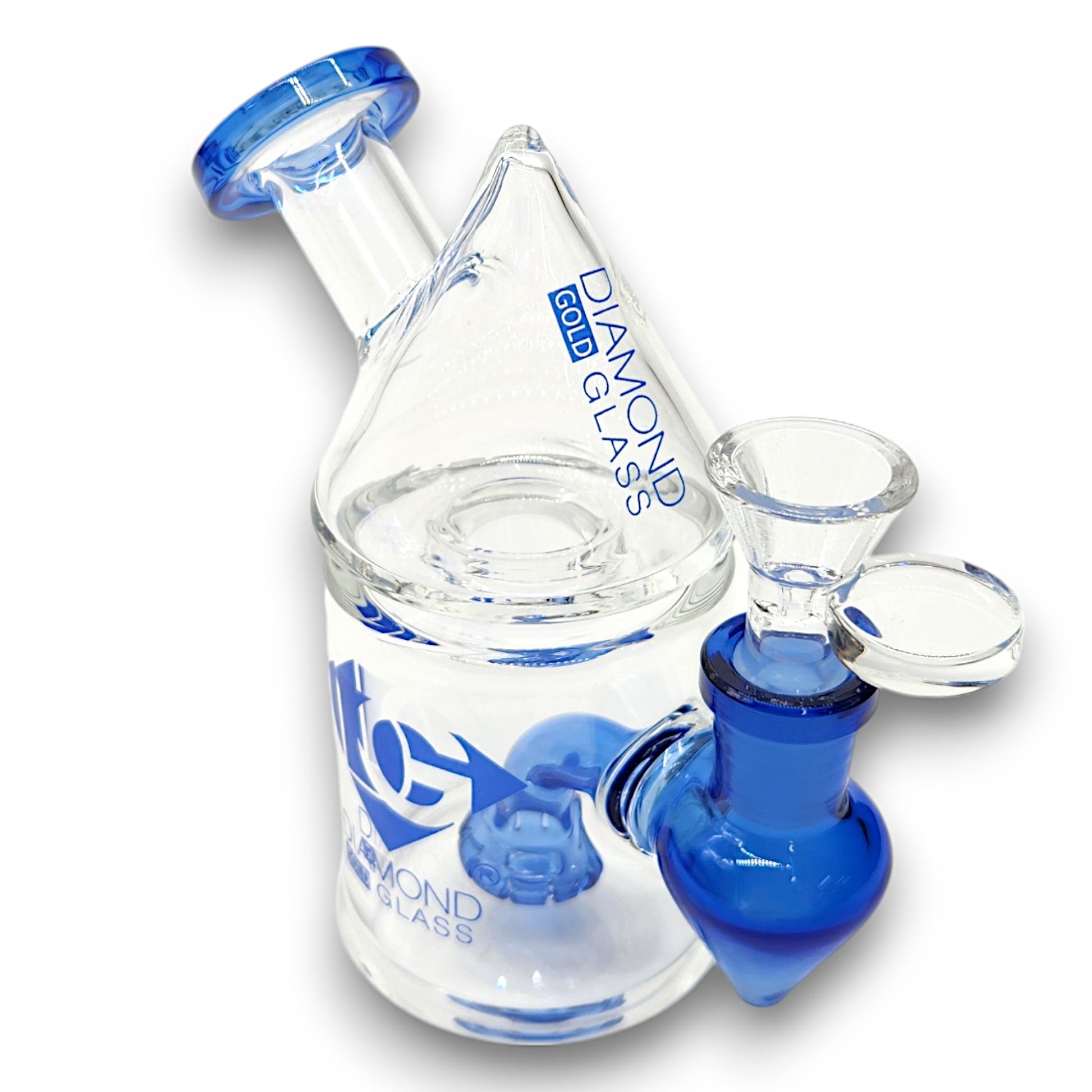 5.5" Diamond Gold Glass Circ Perc Barrel Bong