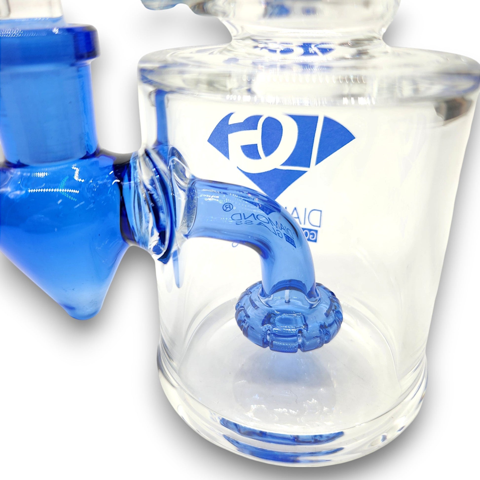 5.5" Diamond Gold Glass Circ Perc Barrel Bong