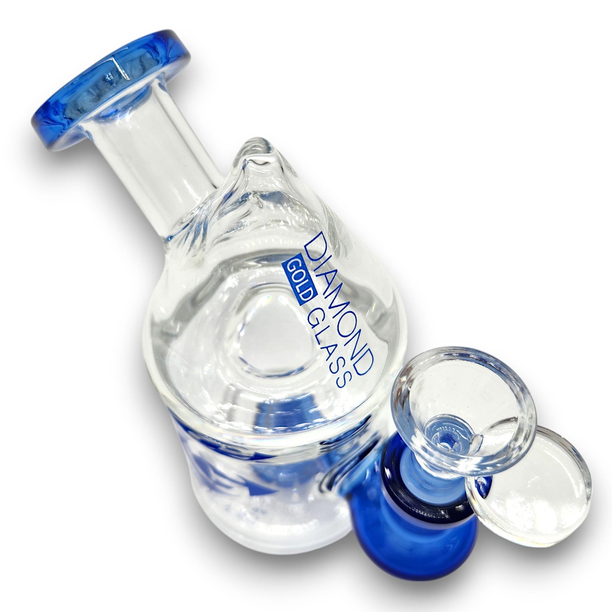 5.5" Diamond Gold Glass Circ Perc Barrel Bong