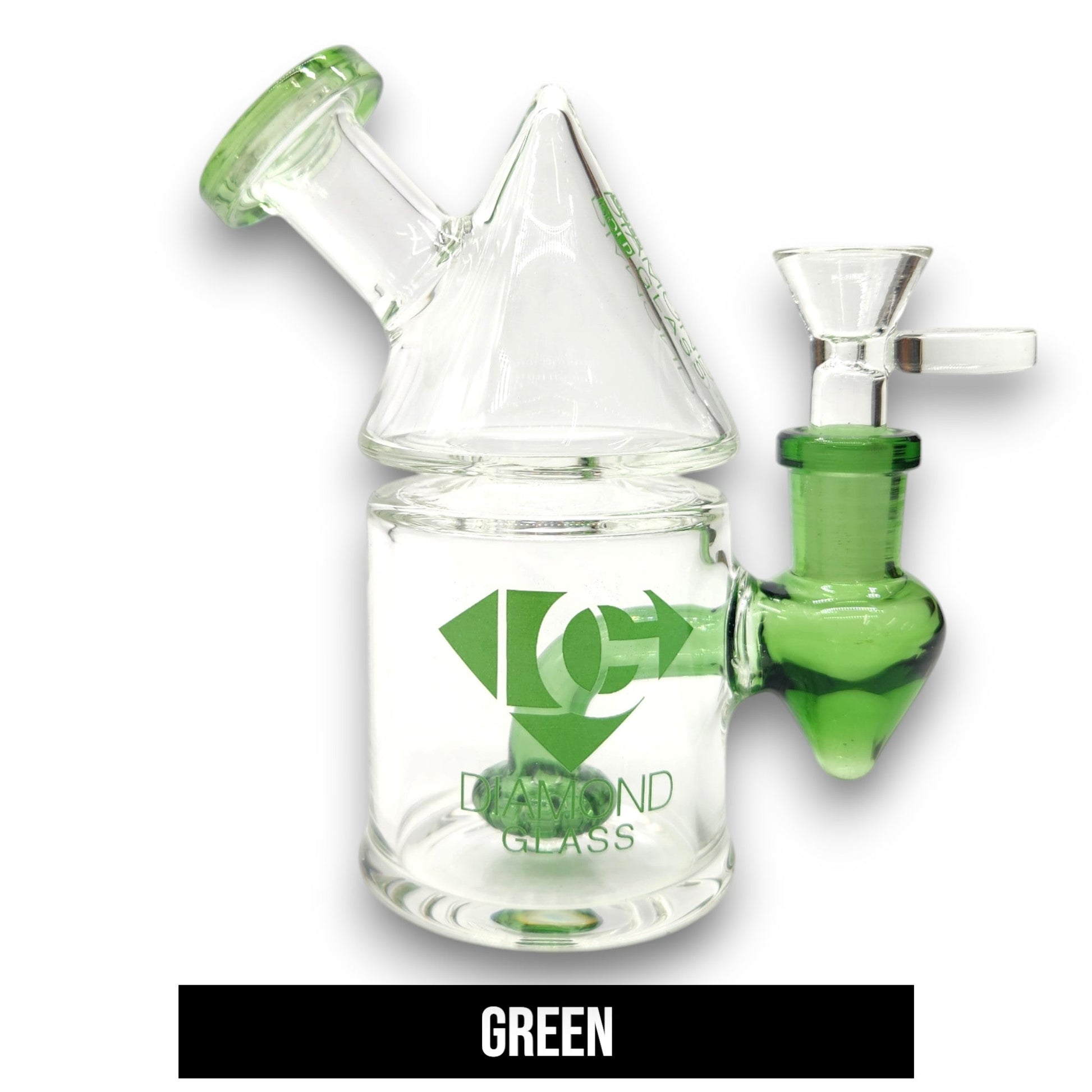 5.5" Diamond Gold Glass Circ Perc Barrel Bong